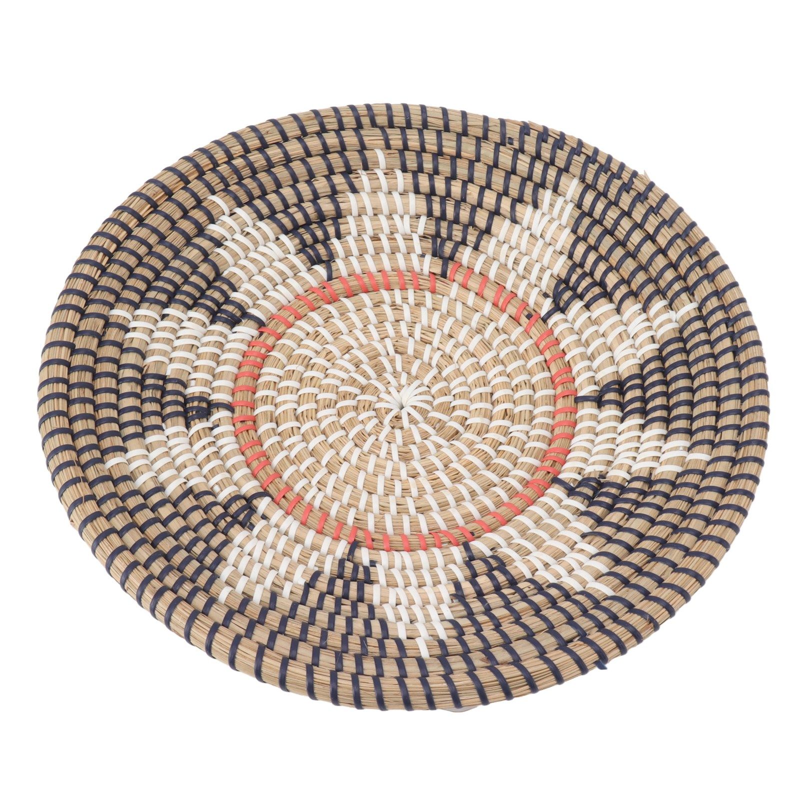Round Grass Wall Ornaments 35cm Diameter Hand Knitting Hanging Woven Wall Baskets for Living Room Kitchen Style 2 - Image 3