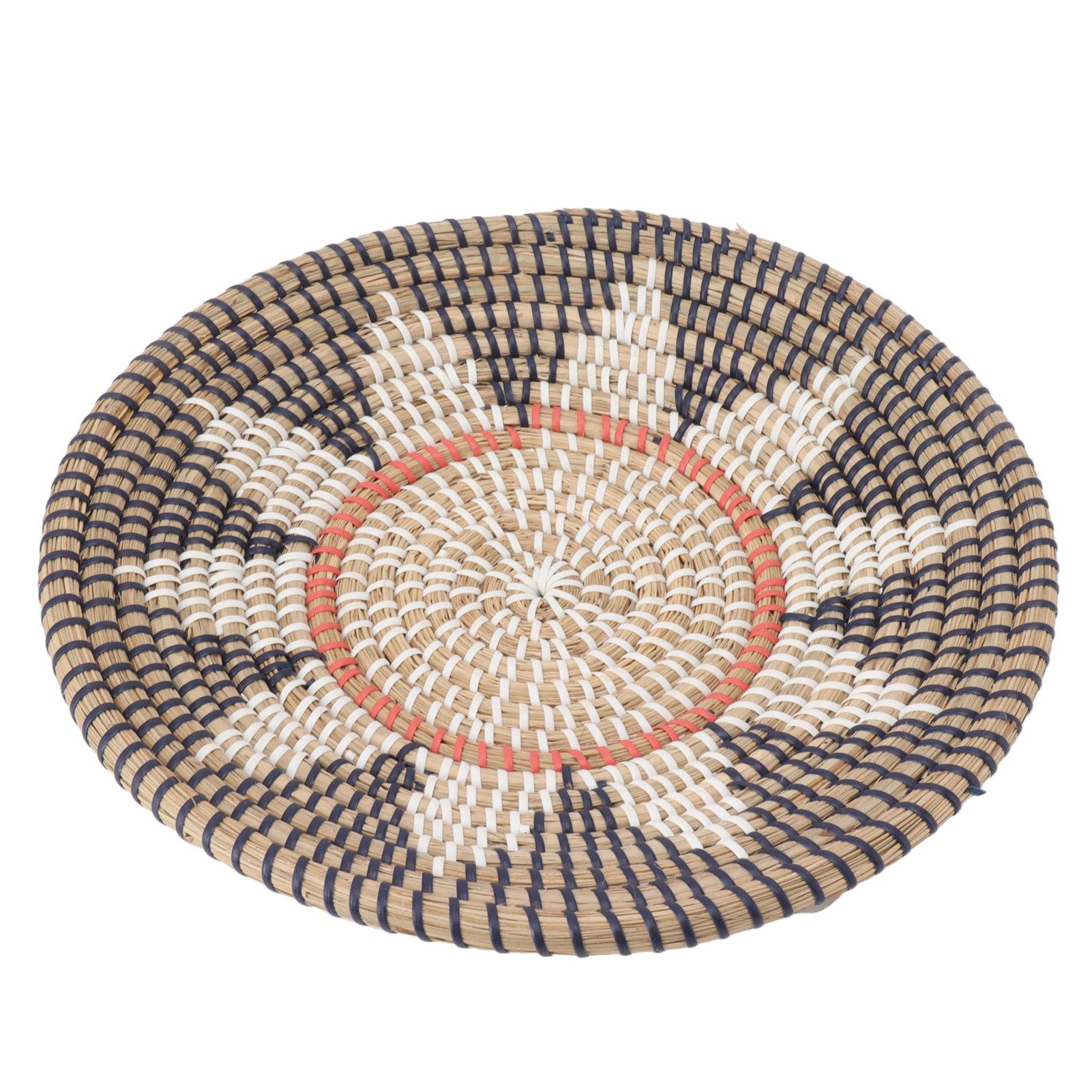 Round Grass Wall Ornaments 35cm Diameter Hand Knitting Hanging Woven Wall Baskets for Living Room Kitchen Style 2 - Image 4