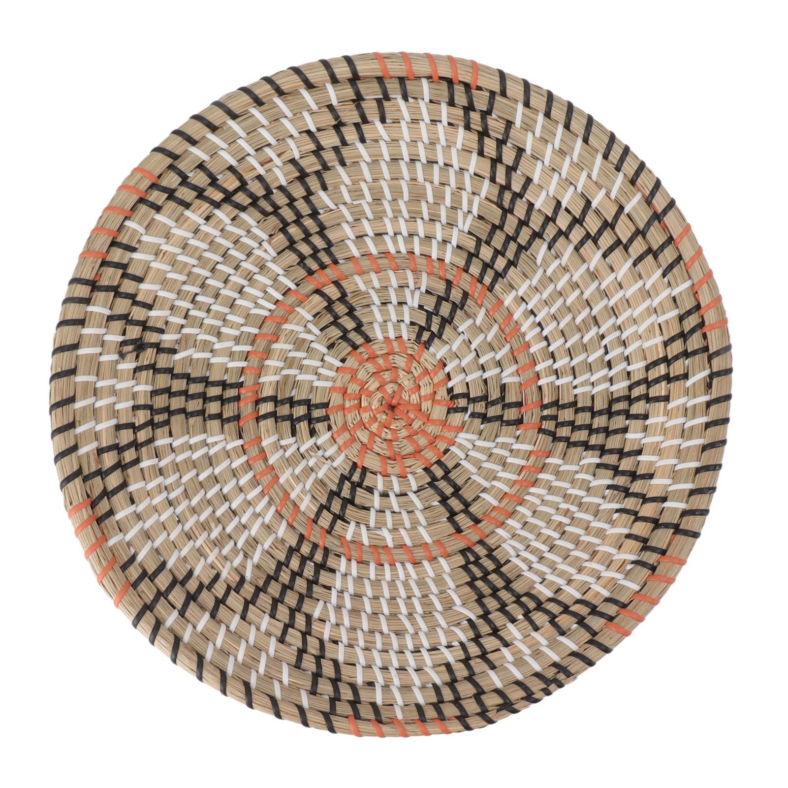 Round Grass Wall Ornaments 35cm Diameter Hand Knitting Hanging Woven Wall Baskets for Living Room Kitchen Style 3 - Image 1