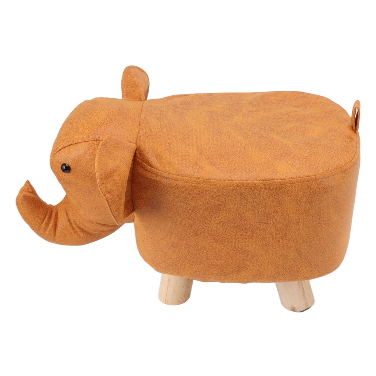 Animal Footstools Lovely Cartoon Innovative Elephant Upholstered Stool for Nursery Bedroom Playroom Living Room Decor Orange - Image 4
