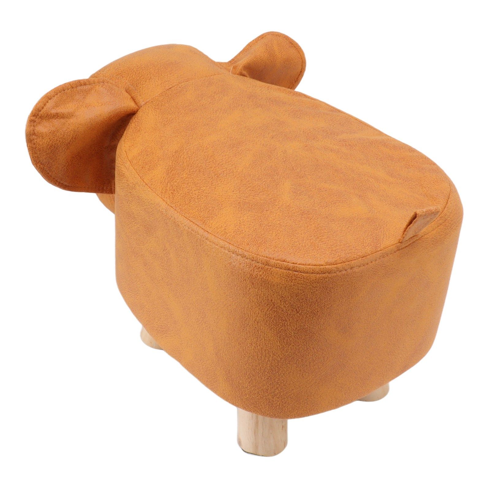Animal Footstools Lovely Cartoon Innovative Elephant Upholstered Stool for Nursery Bedroom Playroom Living Room Decor Orange - Image 5