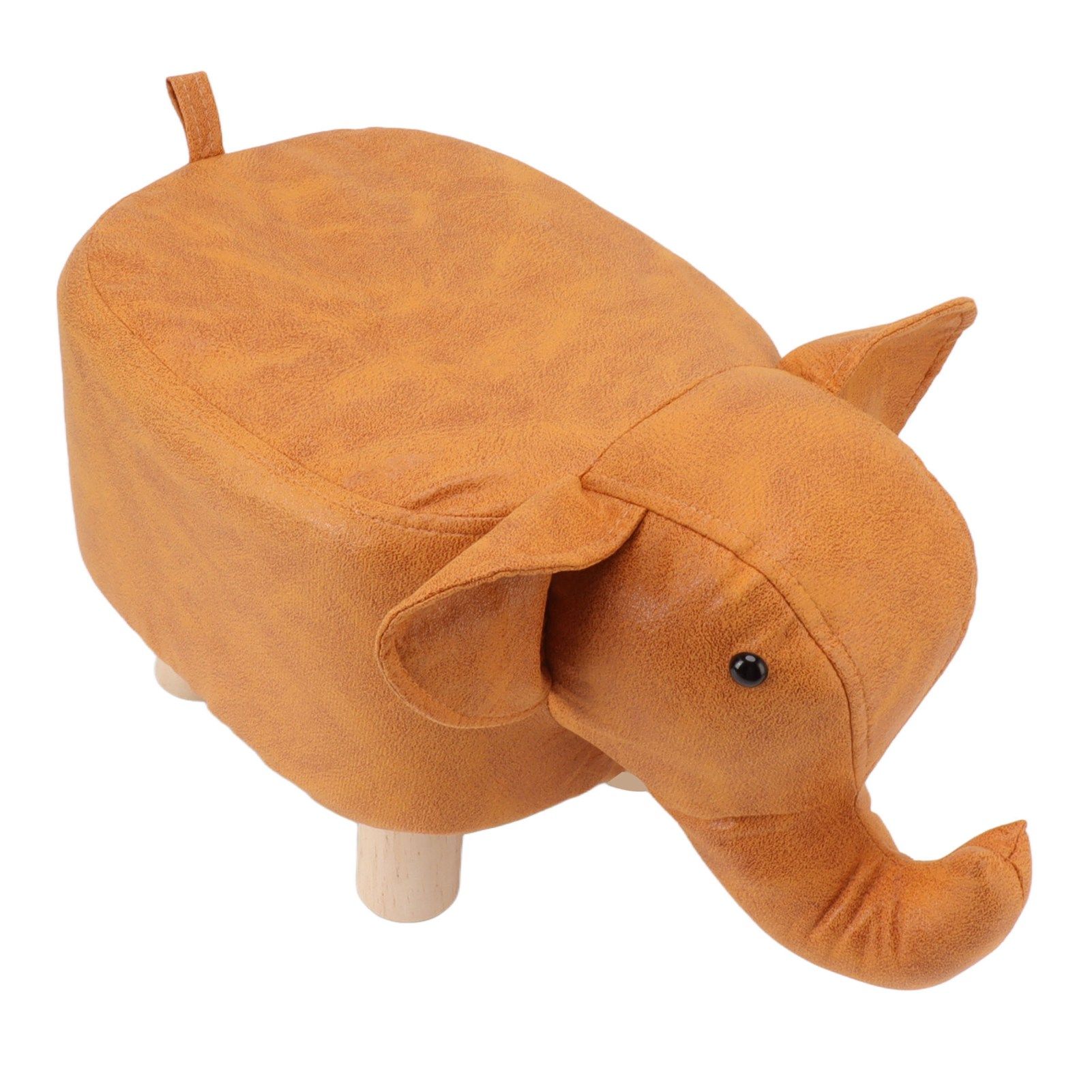Animal Footstools Lovely Cartoon Innovative Elephant Upholstered Stool for Nursery Bedroom Playroom Living Room Decor Orange - Image 6
