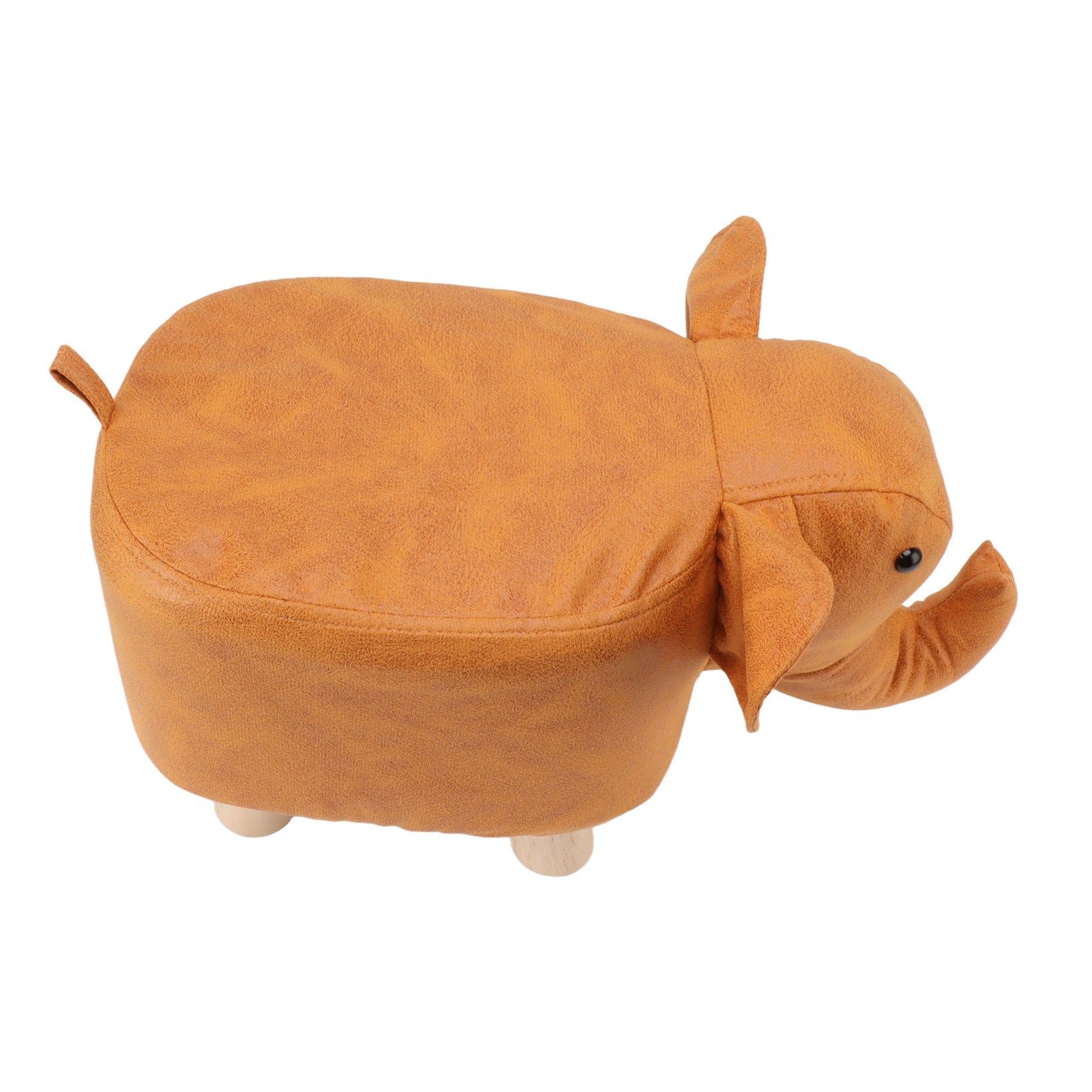 Animal Footstools Lovely Cartoon Innovative Elephant Upholstered Stool for Nursery Bedroom Playroom Living Room Decor Orange - Image 7