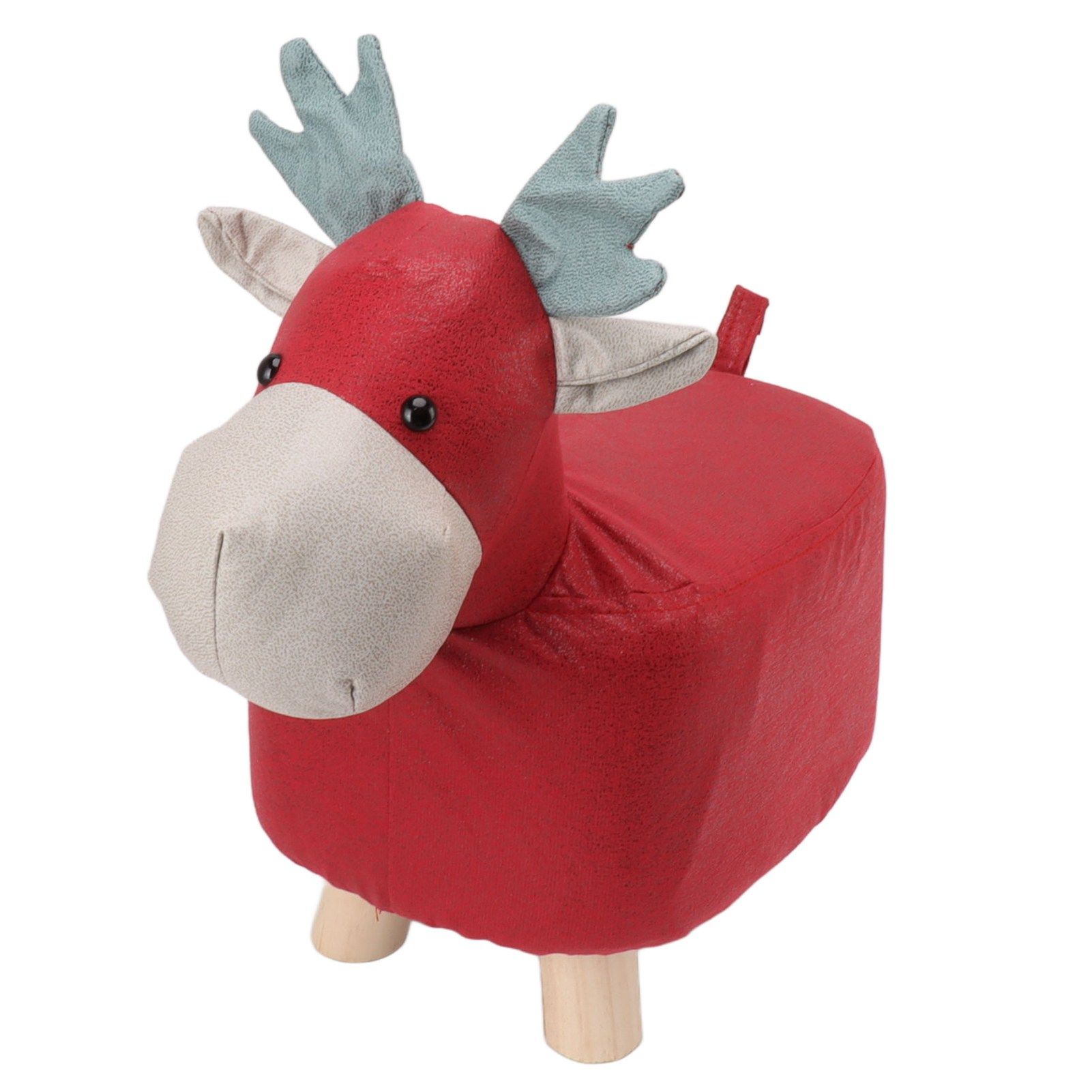 Animal Footstools Prevent Slip Cute Cartoon Giraffe Shape Soft Small Kids Stools for Home Red - Image 3