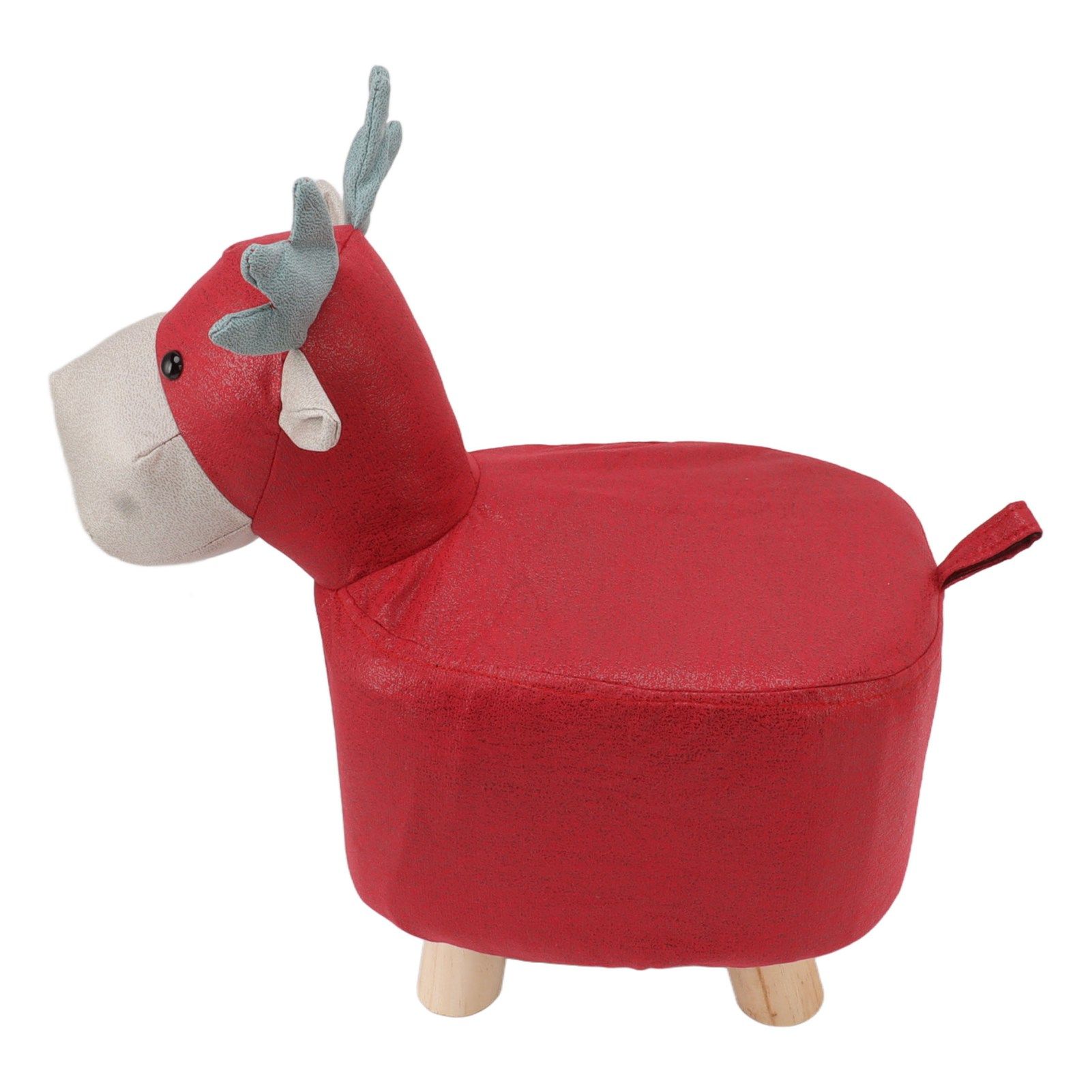 Animal Footstools Prevent Slip Cute Cartoon Giraffe Shape Soft Small Kids Stools for Home Red - Image 4
