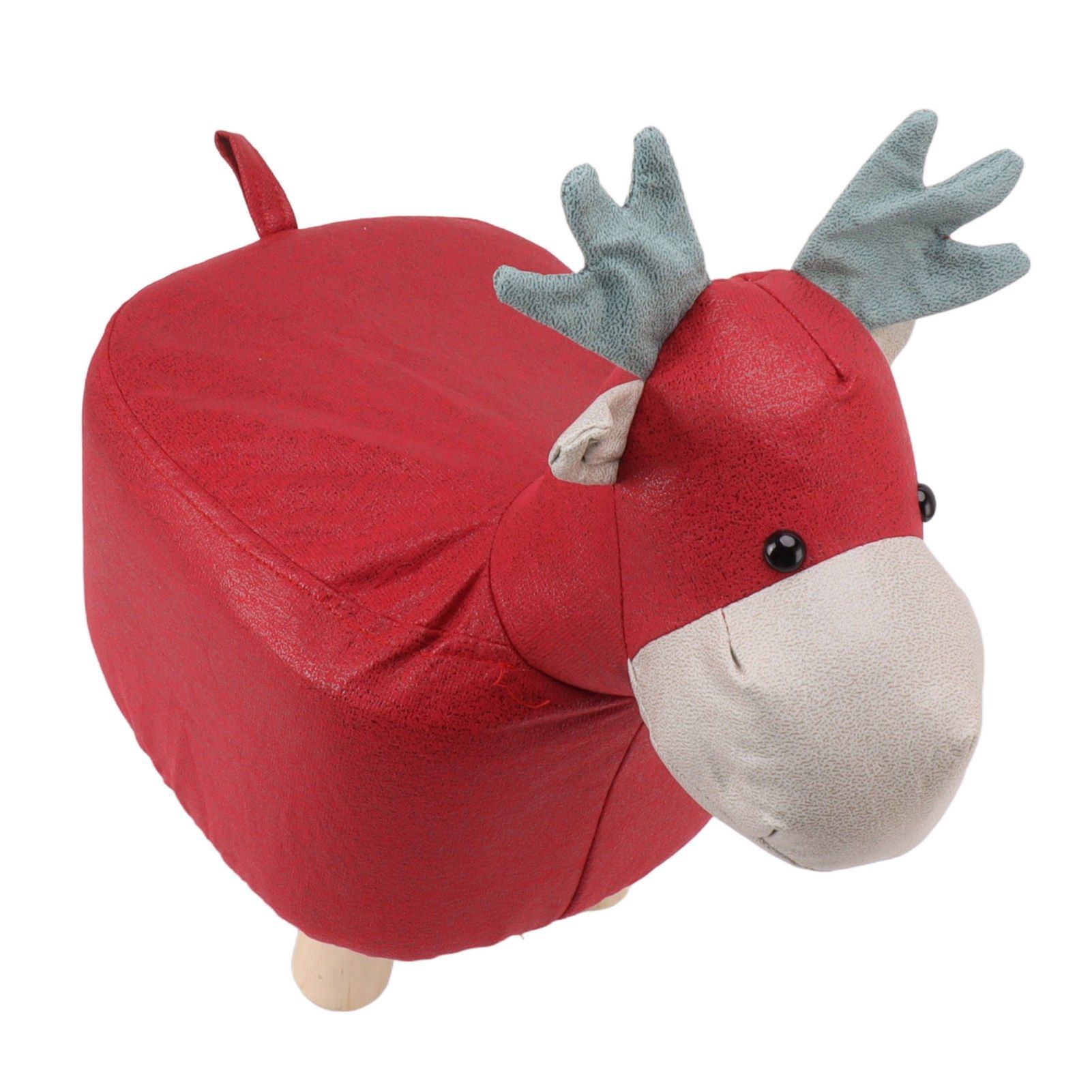 Animal Footstools Prevent Slip Cute Cartoon Giraffe Shape Soft Small Kids Stools for Home Red - Image 5