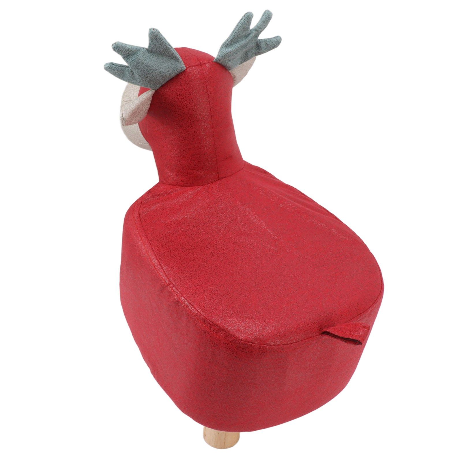Animal Footstools Prevent Slip Cute Cartoon Giraffe Shape Soft Small Kids Stools for Home Red - Image 7
