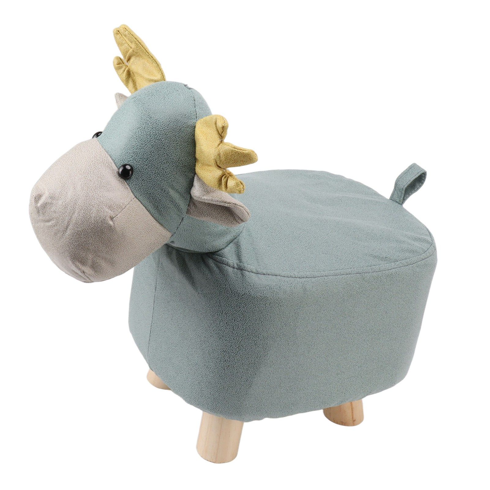 Animal Footstools Prevent Slip Cute Cartoon Giraffe Shape Soft Small Kids Stools for Home Blue - Image 1