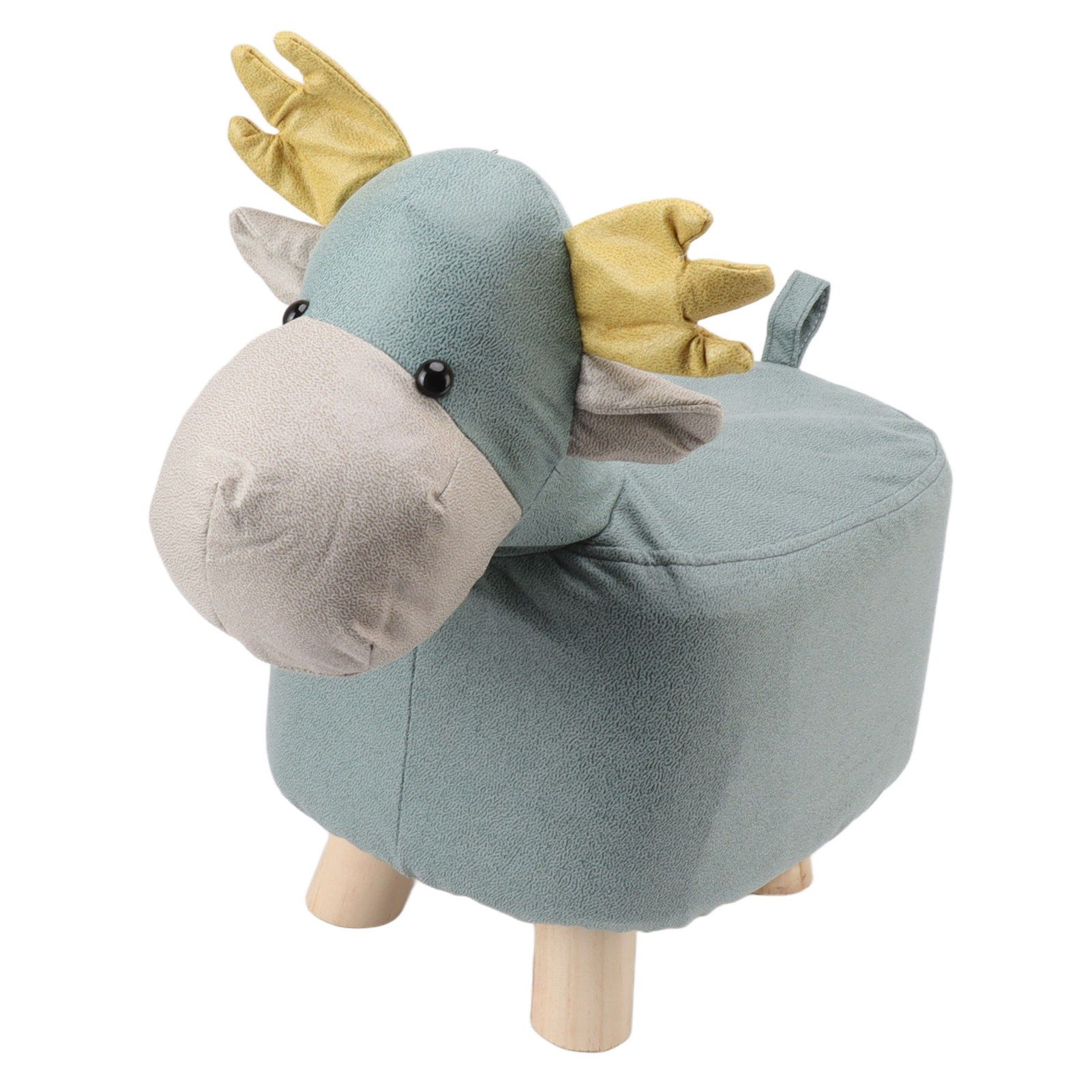 Animal Footstools Prevent Slip Cute Cartoon Giraffe Shape Soft Small Kids Stools for Home Blue - Image 3