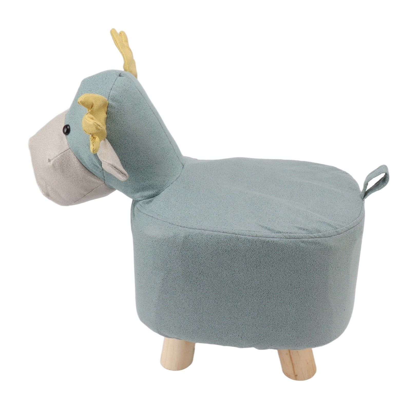 Animal Footstools Prevent Slip Cute Cartoon Giraffe Shape Soft Small Kids Stools for Home Blue - Image 5