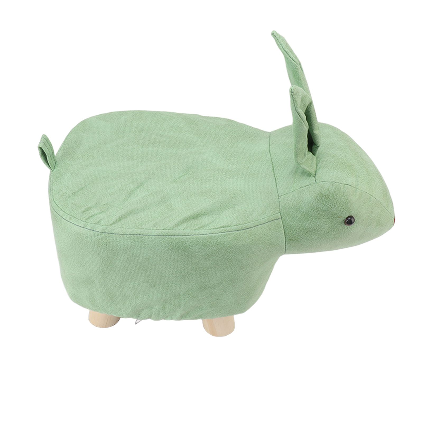 Cartoon Animal Shaped Stool Kid Home Living Room Cute Wooden Footstool for Playroom Courtyard Green - Image 5
