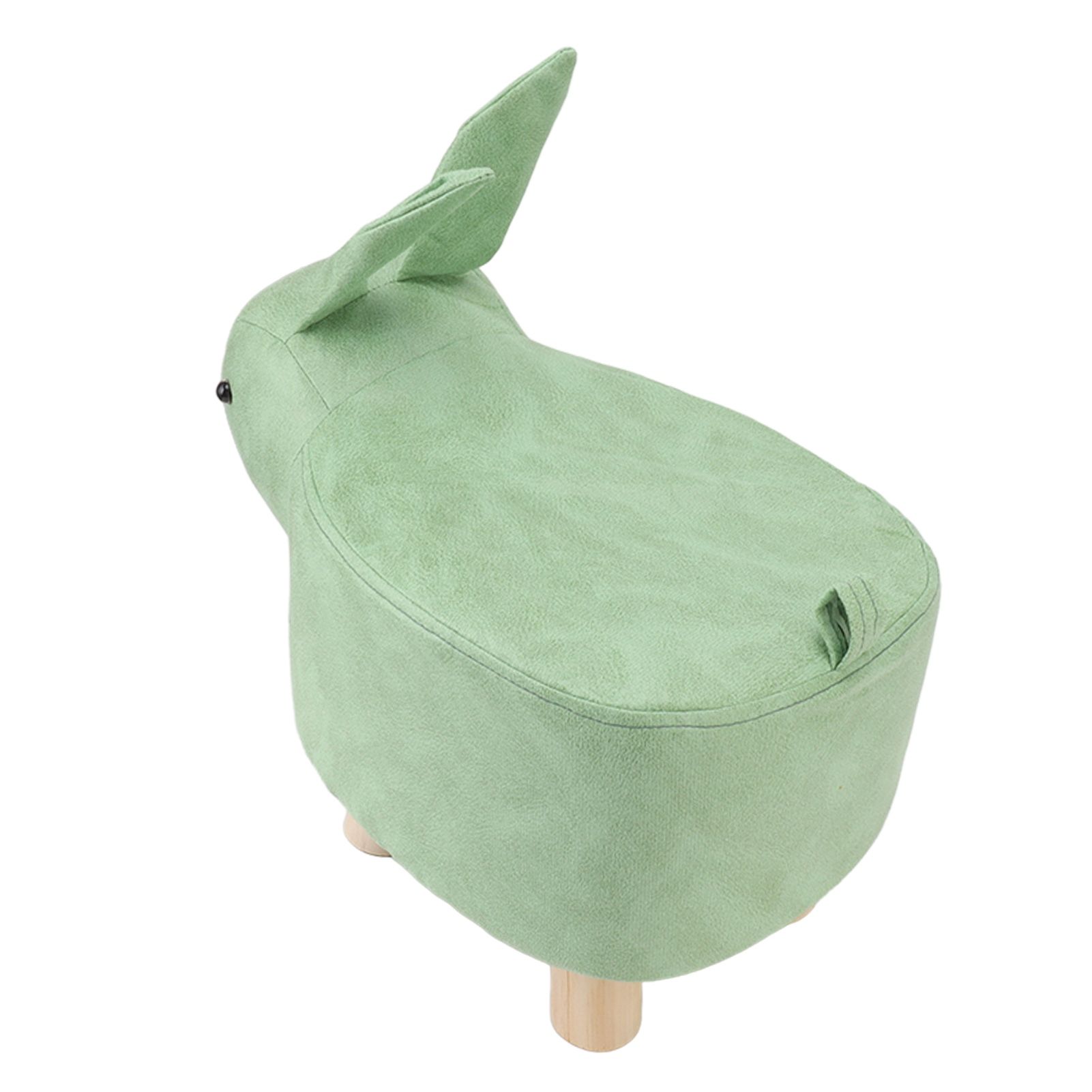 Cartoon Animal Shaped Stool Kid Home Living Room Cute Wooden Footstool for Playroom Courtyard Green - Image 6