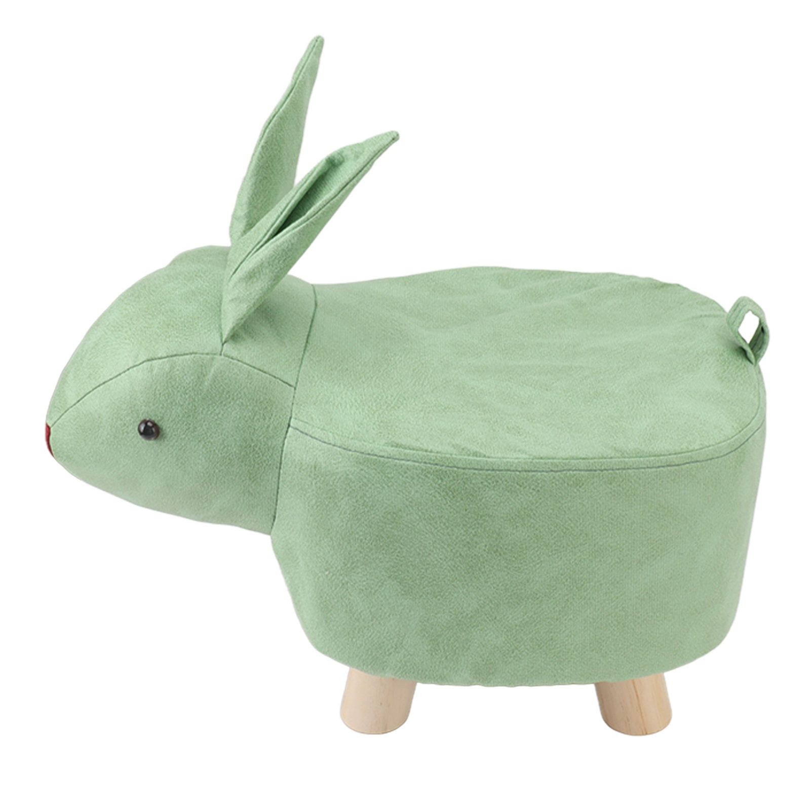 Cartoon Animal Shaped Stool Kid Home Living Room Cute Wooden Footstool for Playroom Courtyard Green - Image 7