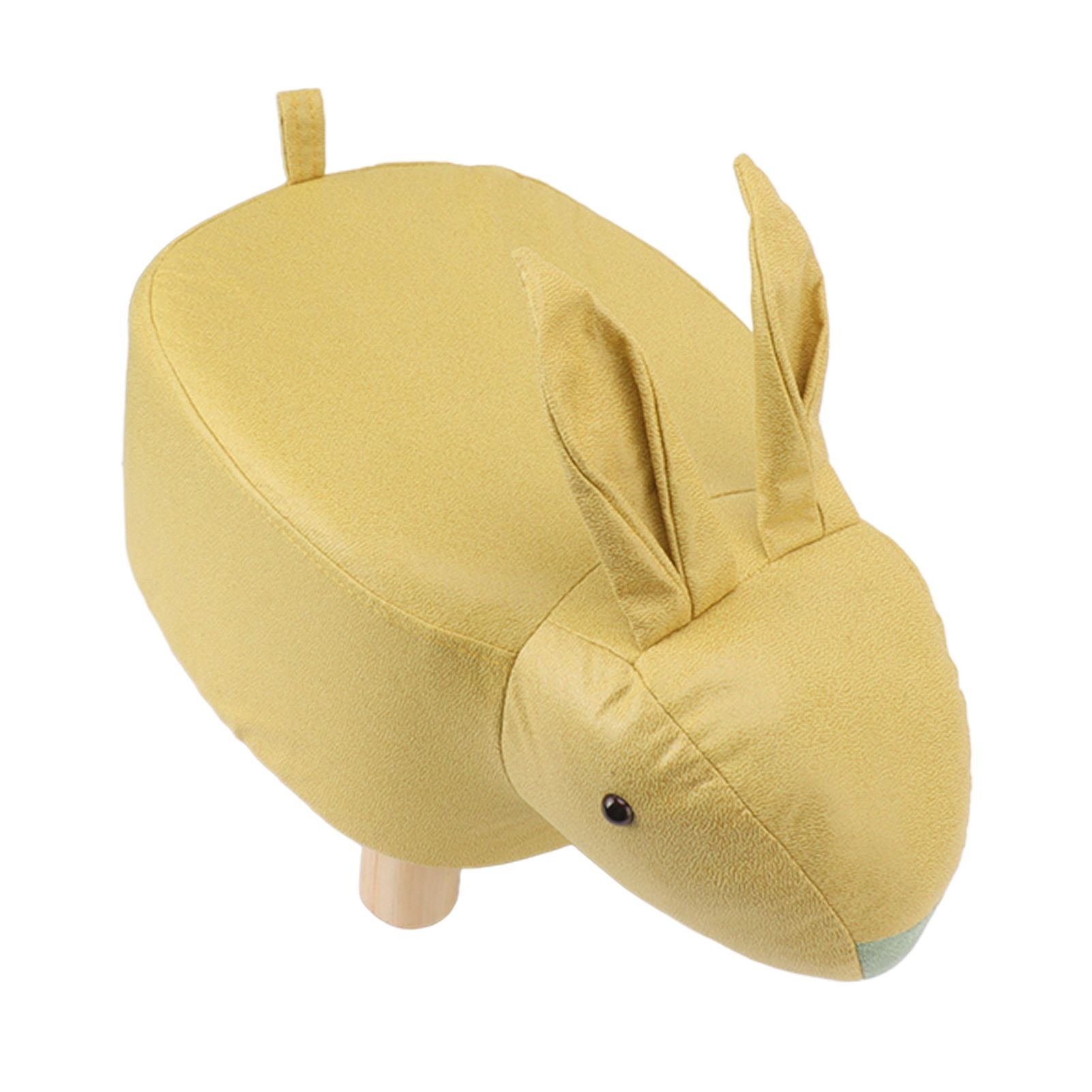 Cartoon Animal Shaped Stool Kid Home Living Room Cute Wooden Footstool for Playroom Courtyard Yellow - Image 3