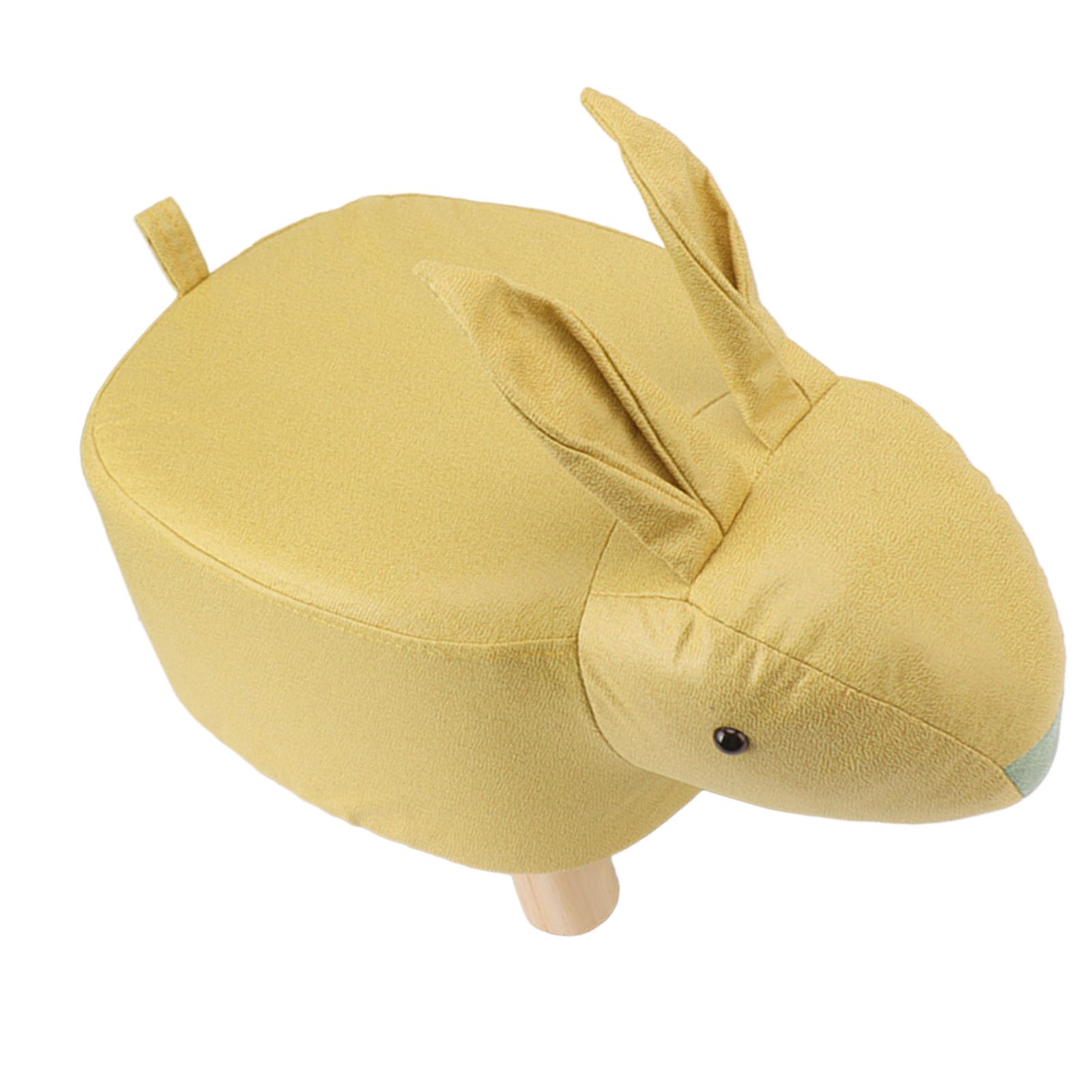 Cartoon Animal Shaped Stool Kid Home Living Room Cute Wooden Footstool for Playroom Courtyard Yellow - Image 8