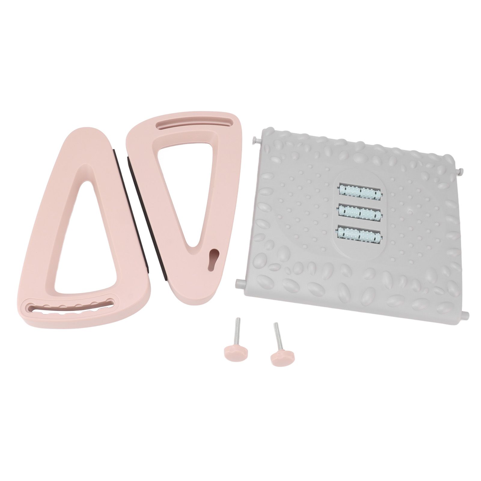 Under Desk Footrest 6 Height Adjustable Ergonomic Foot Stool with Massage Texture and Roller for Office Pink - Image 1