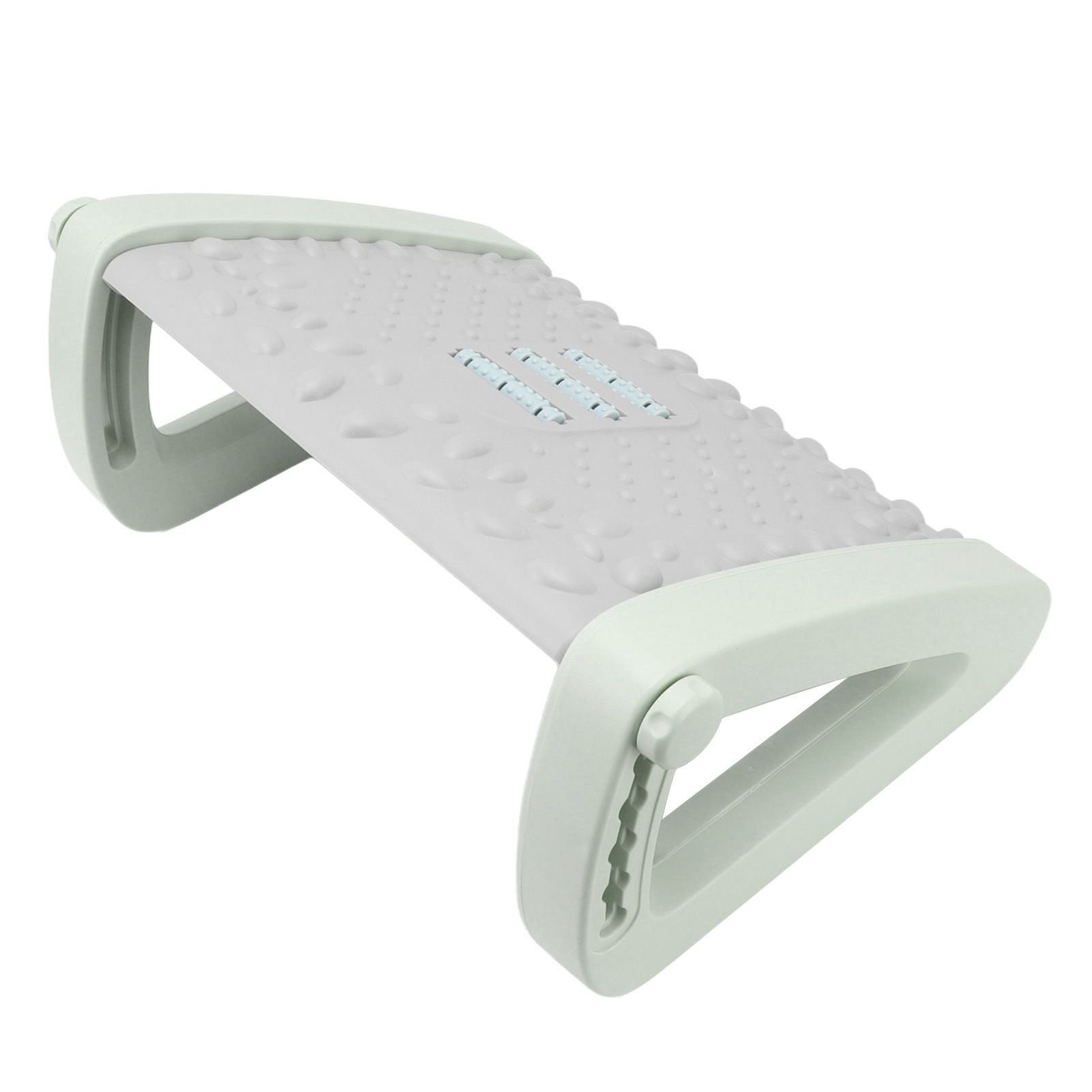 Under Desk Footrest 6 Height Adjustable Ergonomic Foot Stool with Massage Texture and Roller for Office Green - Image 7