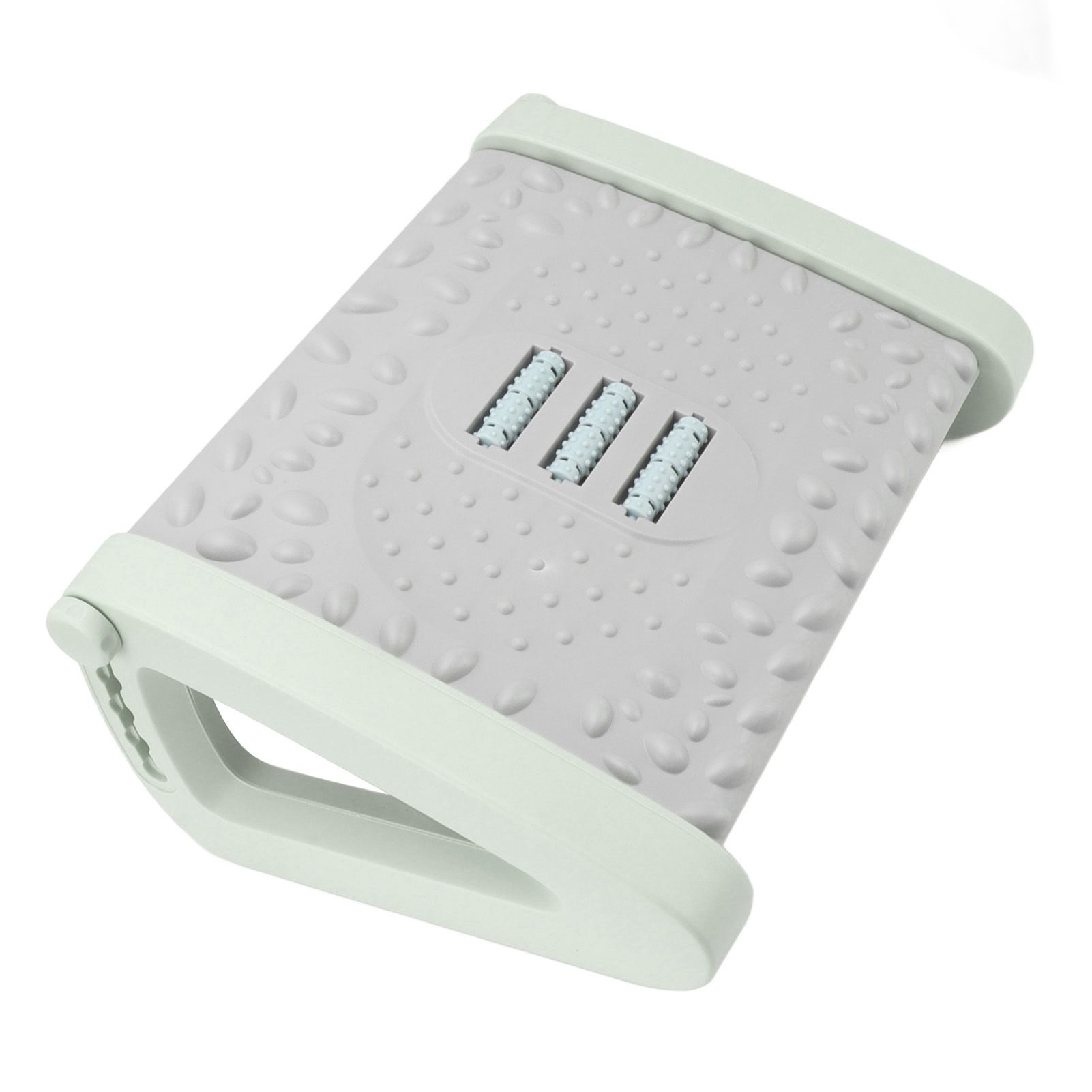 Under Desk Footrest 6 Height Adjustable Ergonomic Foot Stool with Massage Texture and Roller for Office Green - Image 8
