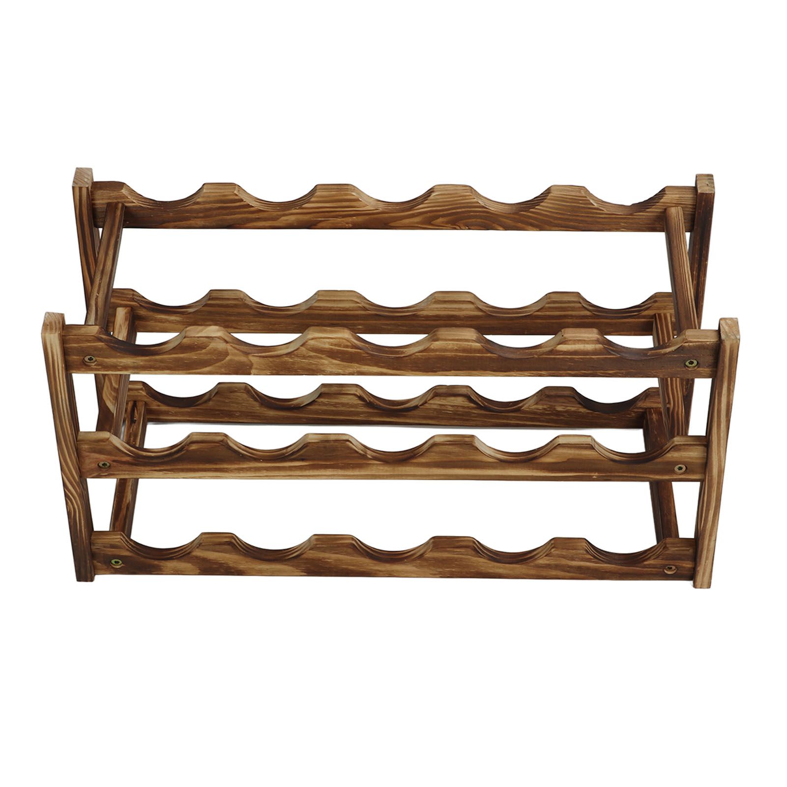 Wine Rack Pine Wood Wine Bottle Storage Shelf Display Organizer Decor for Countertop Home 3 Layer 15 Bottles Capacity - Image 4