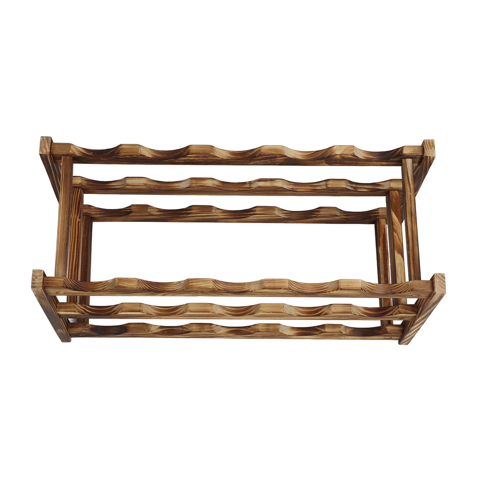 Wine Rack Pine Wood Wine Bottle Storage Shelf Display Organizer Decor for Countertop Home 3 Layer 15 Bottles Capacity - Image 8