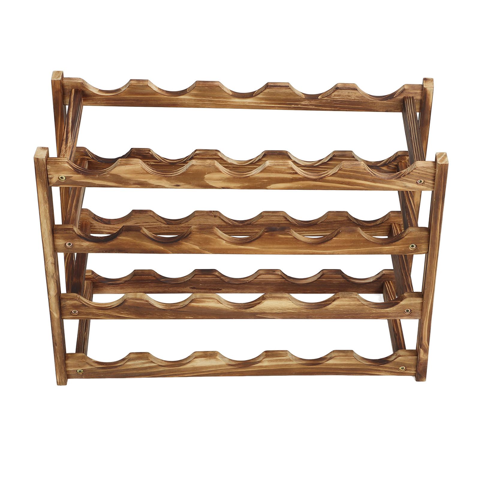 Wine Rack Pine Wood Wine Bottle Storage Shelf Display Organizer Decor for Countertop Home 4 Layer 20 Bottles Capacity - Image 1