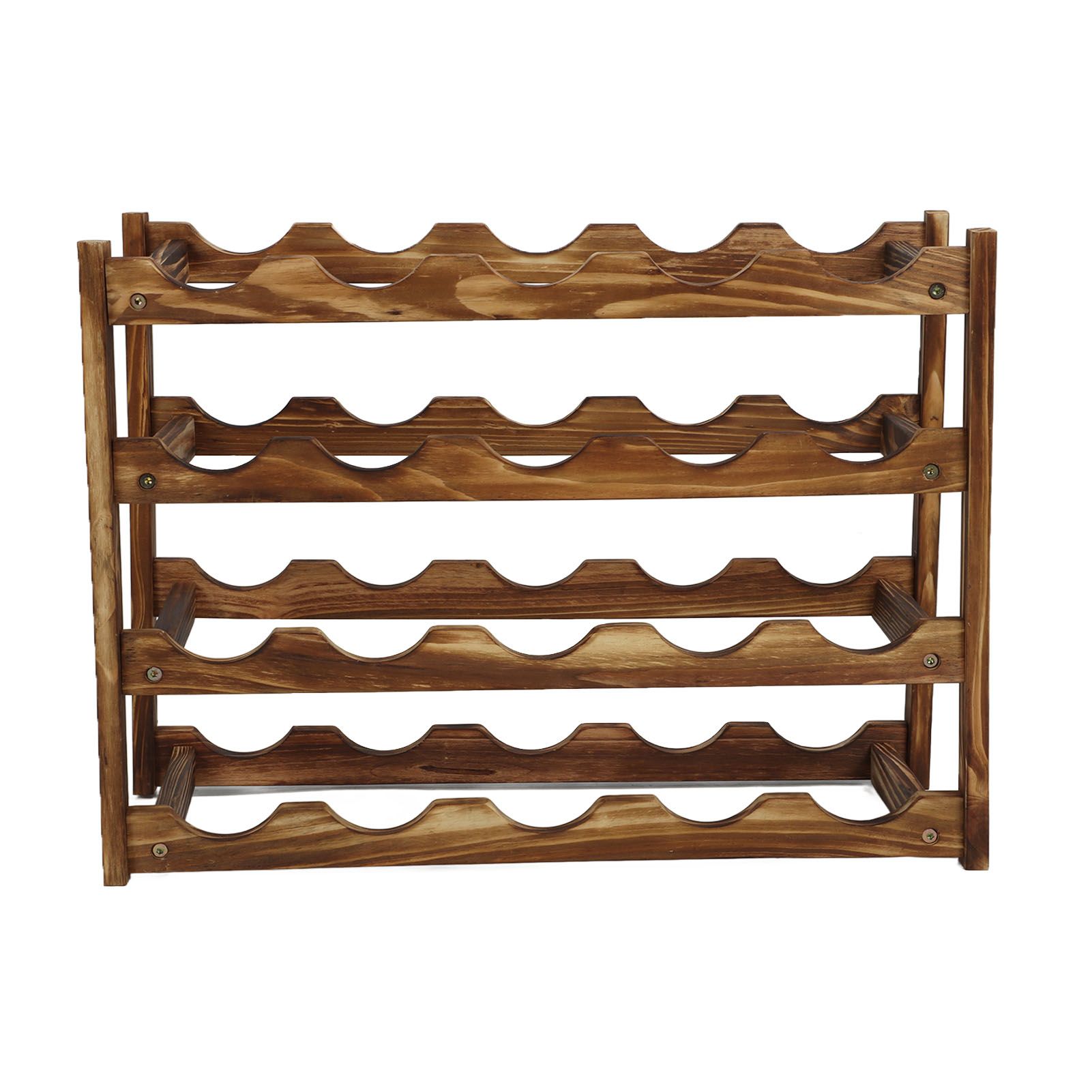 Wine Rack Pine Wood Wine Bottle Storage Shelf Display Organizer Decor for Countertop Home 4 Layer 20 Bottles Capacity - Image 6