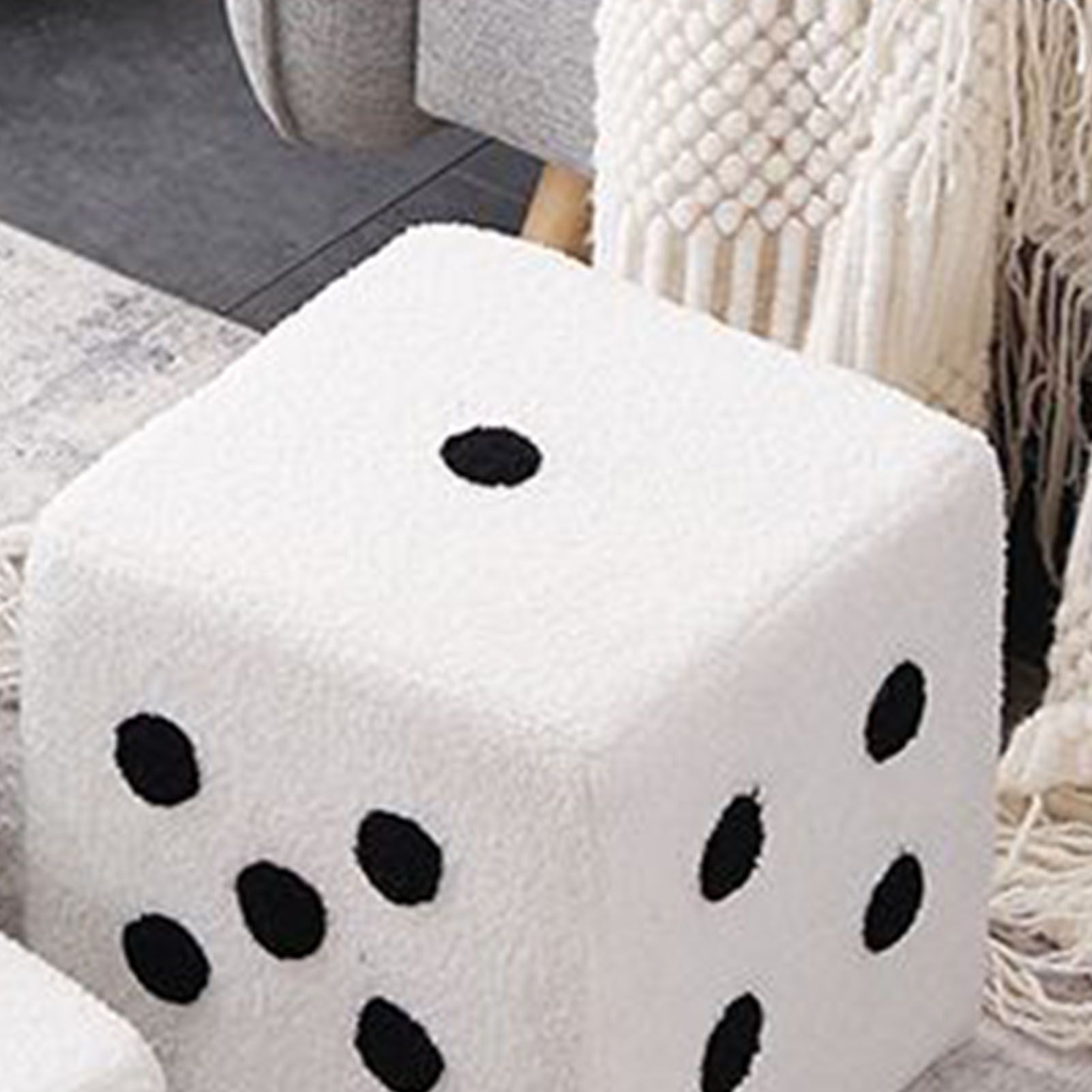 Foot Stool Soft Comfortable Simple Warm Sturdy Base Cube Stool for Home Living Room Bedroom White 20x20x20cm - Image 8