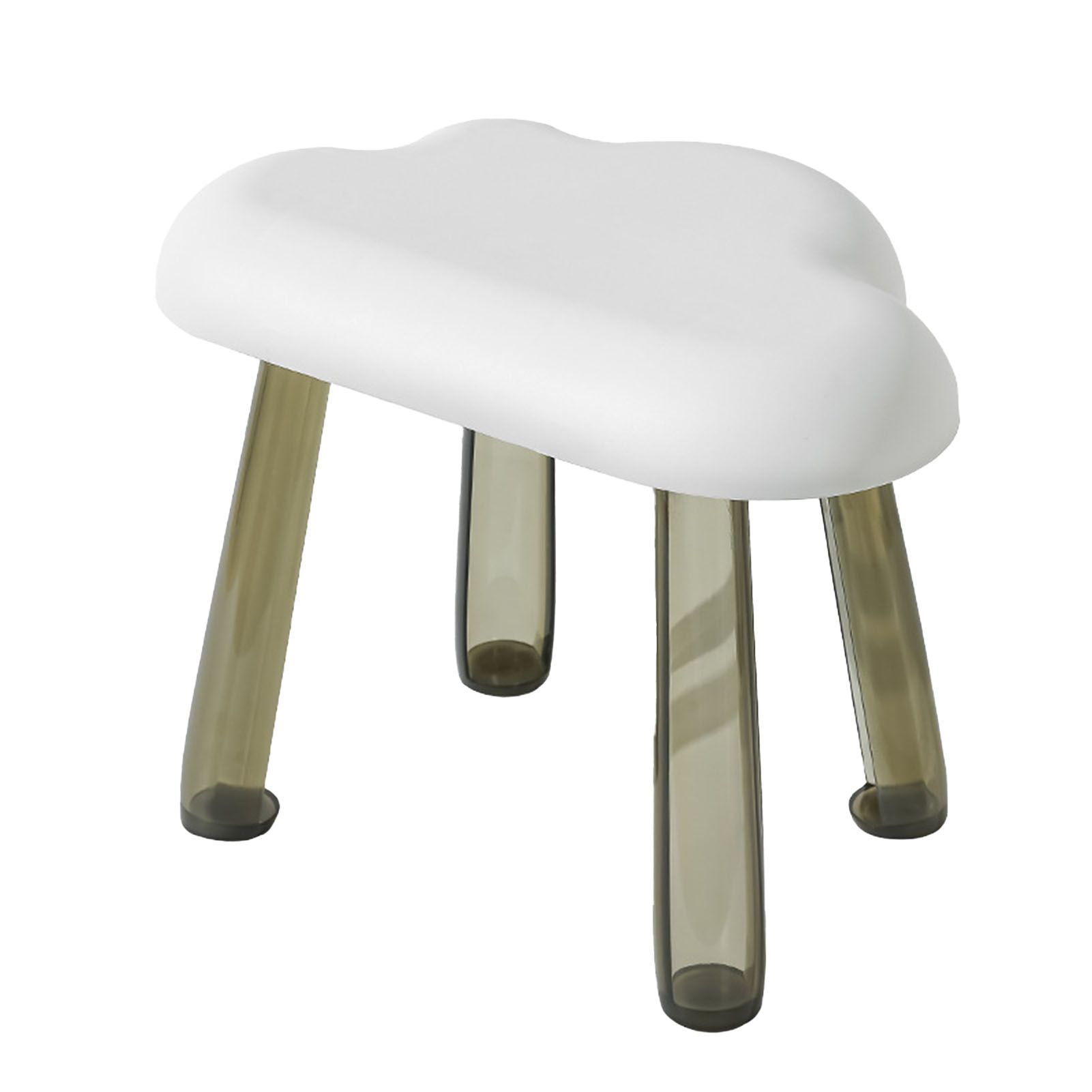Children Stool Cloud Shape Top Transparent Leg Delicate Plastic Stool Gift Present Home Decoration White - Image 1