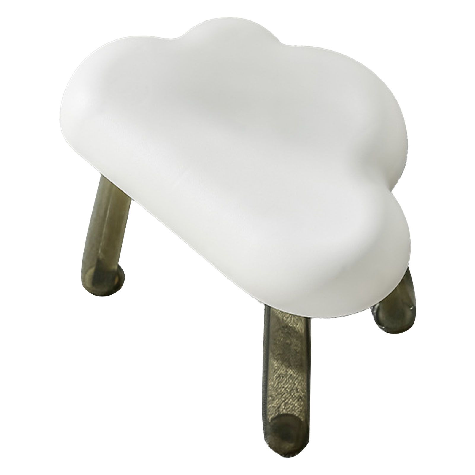 Children Stool Cloud Shape Top Transparent Leg Delicate Plastic Stool Gift Present Home Decoration White - Image 2
