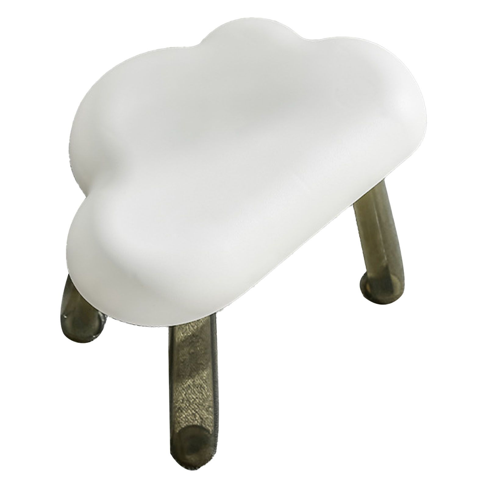 Children Stool Cloud Shape Top Transparent Leg Delicate Plastic Stool Gift Present Home Decoration White - Image 3