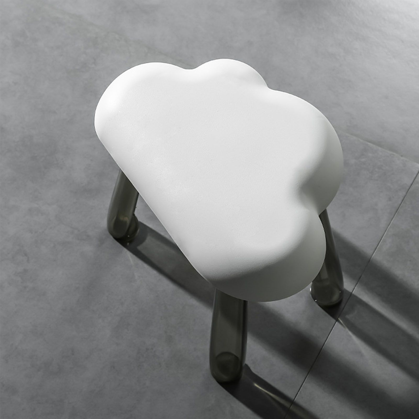 Children Stool Cloud Shape Top Transparent Leg Delicate Plastic Stool Gift Present Home Decoration White - Image 5