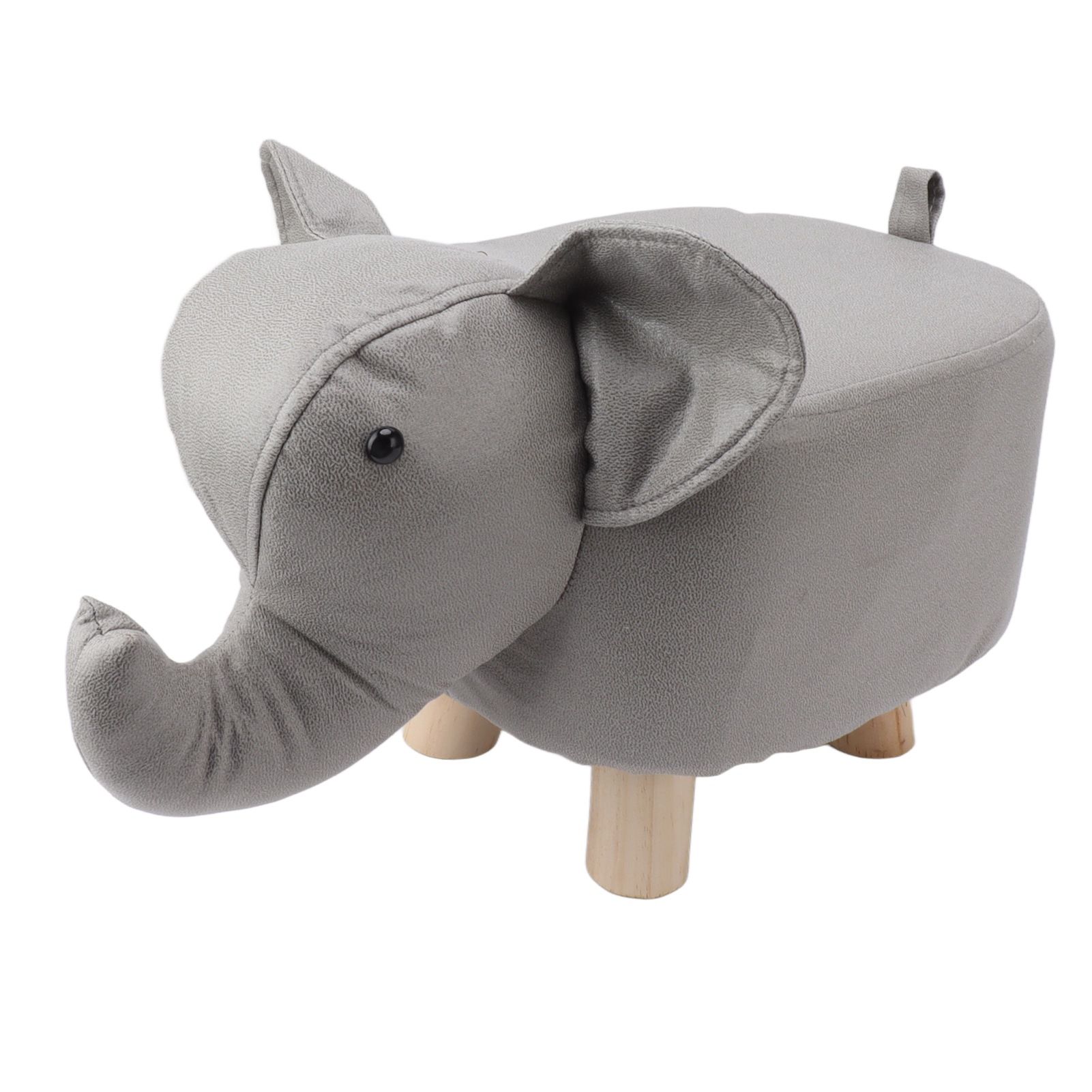 Animal Footstools Elephant Shaped Slip Resistant Silent Comfortable Stable Multi Purpose Cute Stool for Kids Light Gray - Image 1