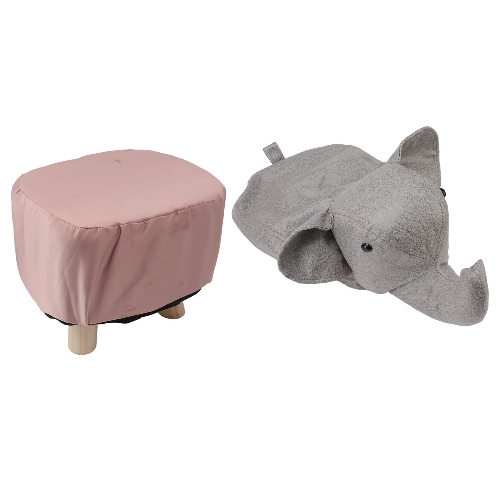 Animal Footstools Elephant Shaped Slip Resistant Silent Comfortable Stable Multi Purpose Cute Stool for Kids Light Gray - Image 2