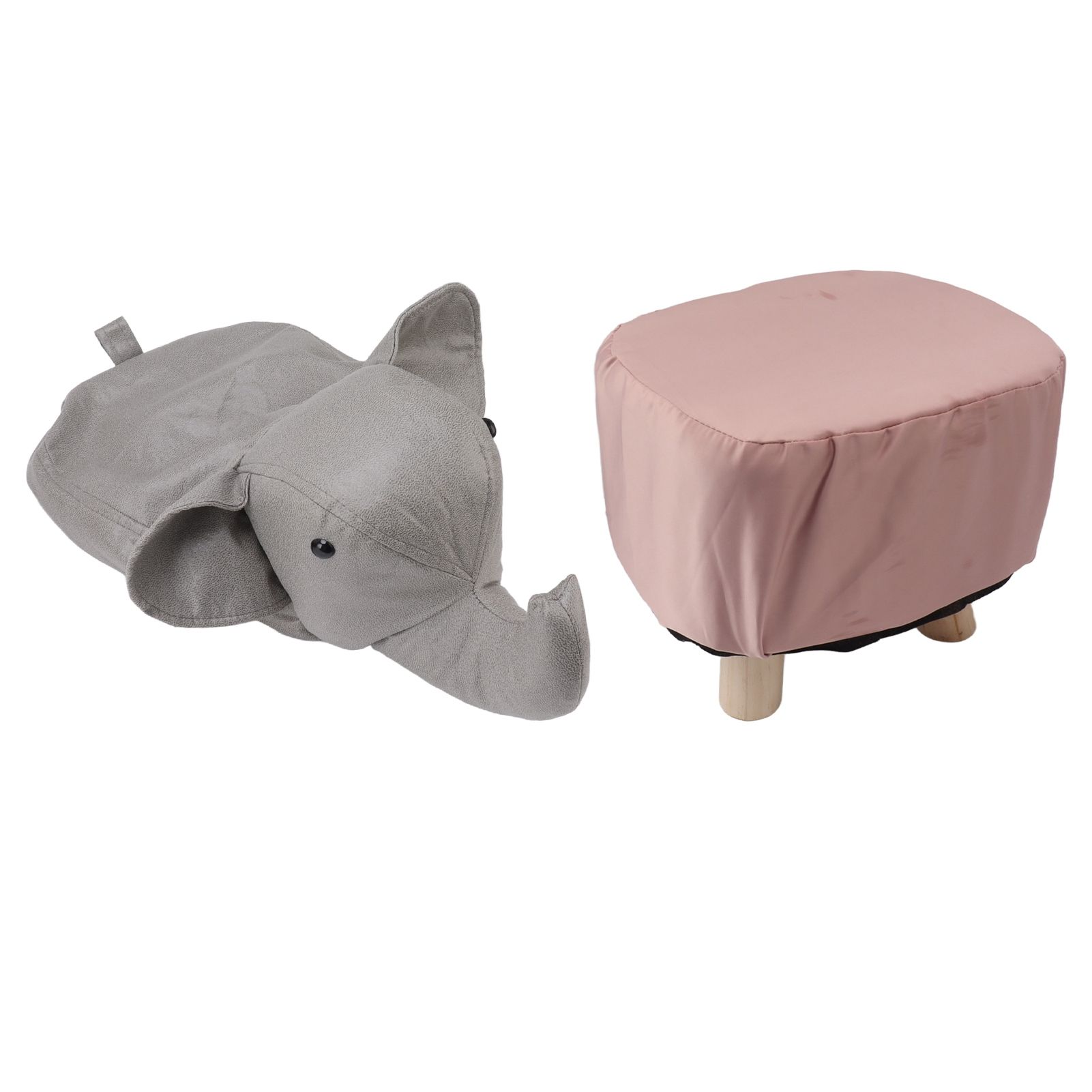 Animal Footstools Elephant Shaped Slip Resistant Silent Comfortable Stable Multi Purpose Cute Stool for Kids Light Gray - Image 3