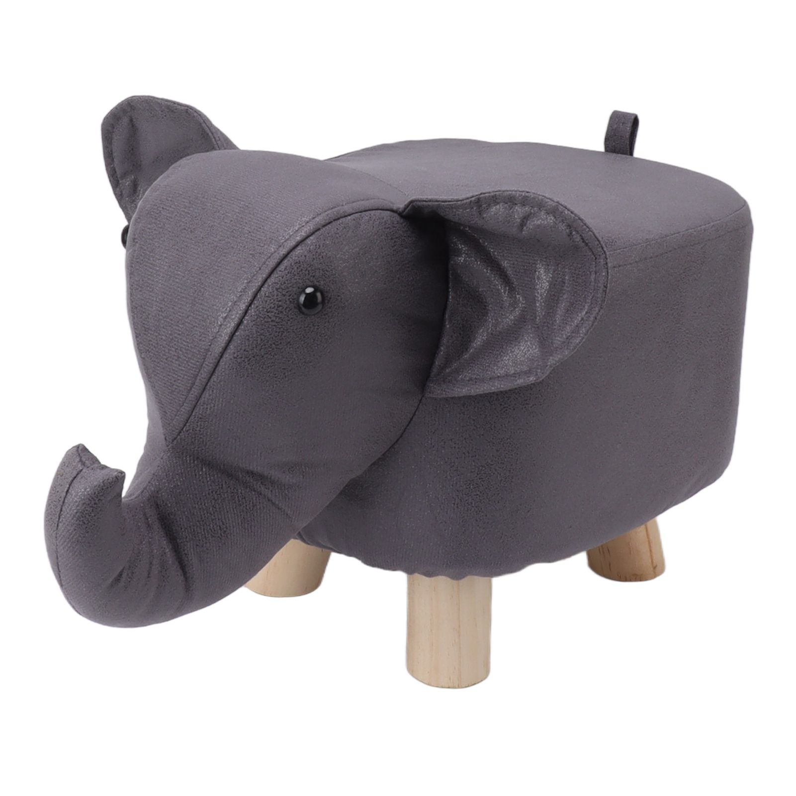 Animal Footstools Elephant Shaped Slip Resistant Silent Comfortable Stable Multi Purpose Cute Stool for Kids Dark Gray - Image 1