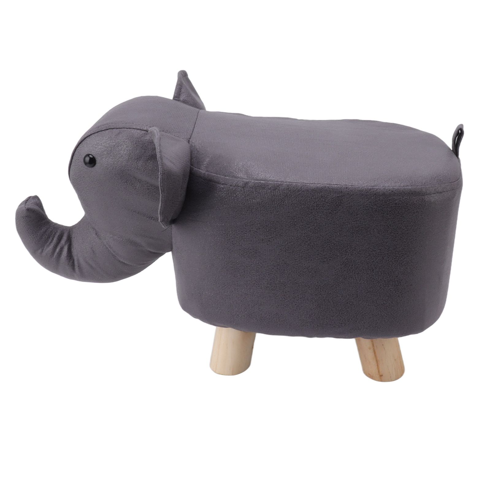 Animal Footstools Elephant Shaped Slip Resistant Silent Comfortable Stable Multi Purpose Cute Stool for Kids Dark Gray - Image 4
