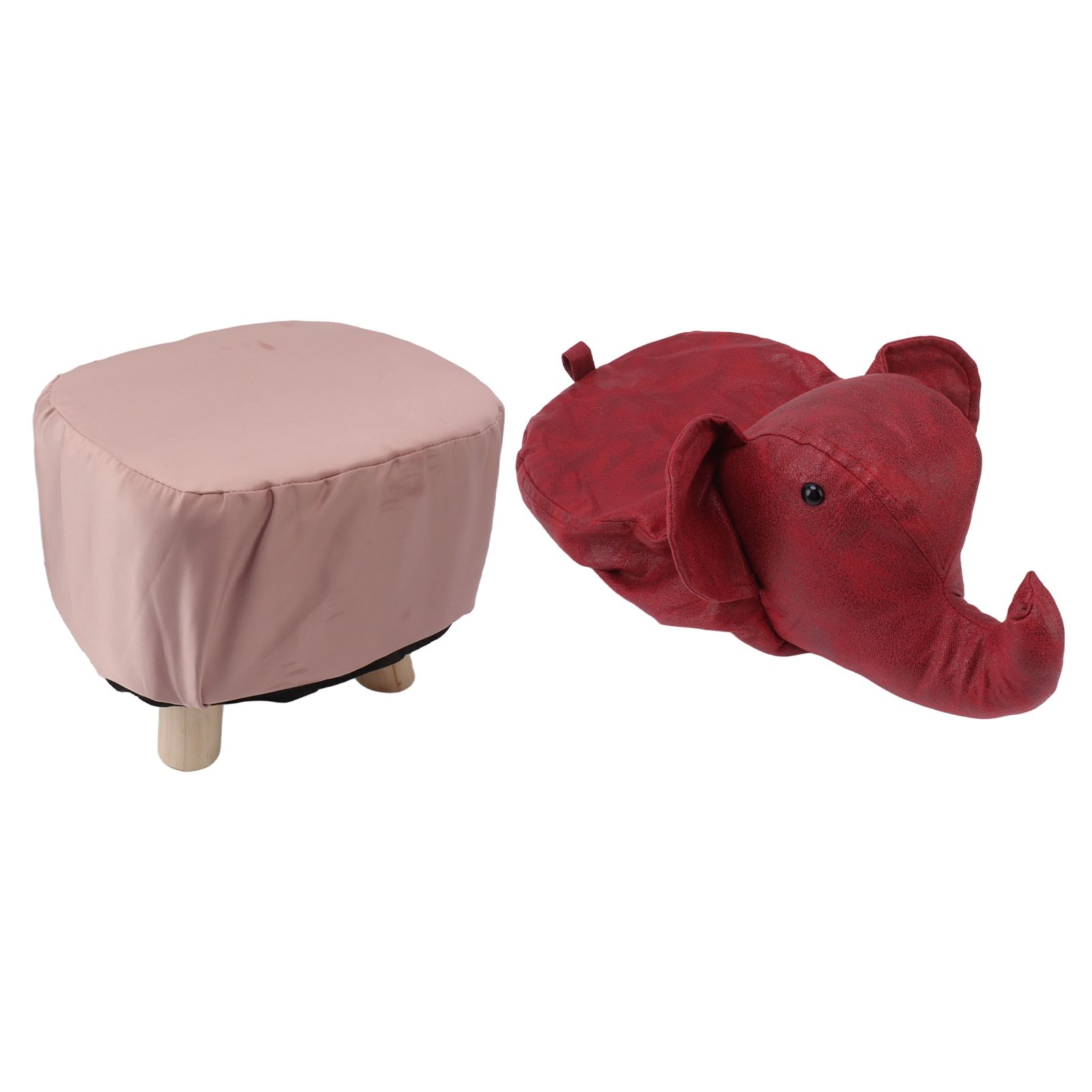 Animal Footstools Elephant Shaped Slip Resistant Silent Comfortable Stable Multi Purpose Cute Stool for Kids Red - Image 2