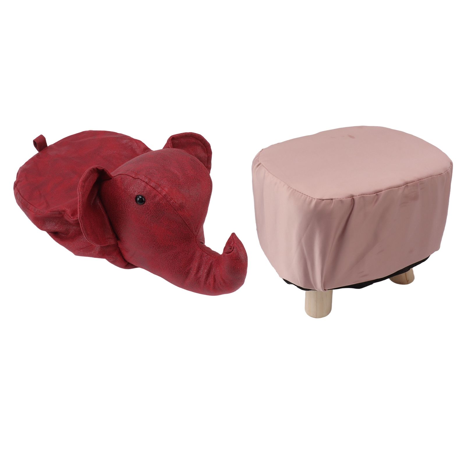 Animal Footstools Elephant Shaped Slip Resistant Silent Comfortable Stable Multi Purpose Cute Stool for Kids Red - Image 3