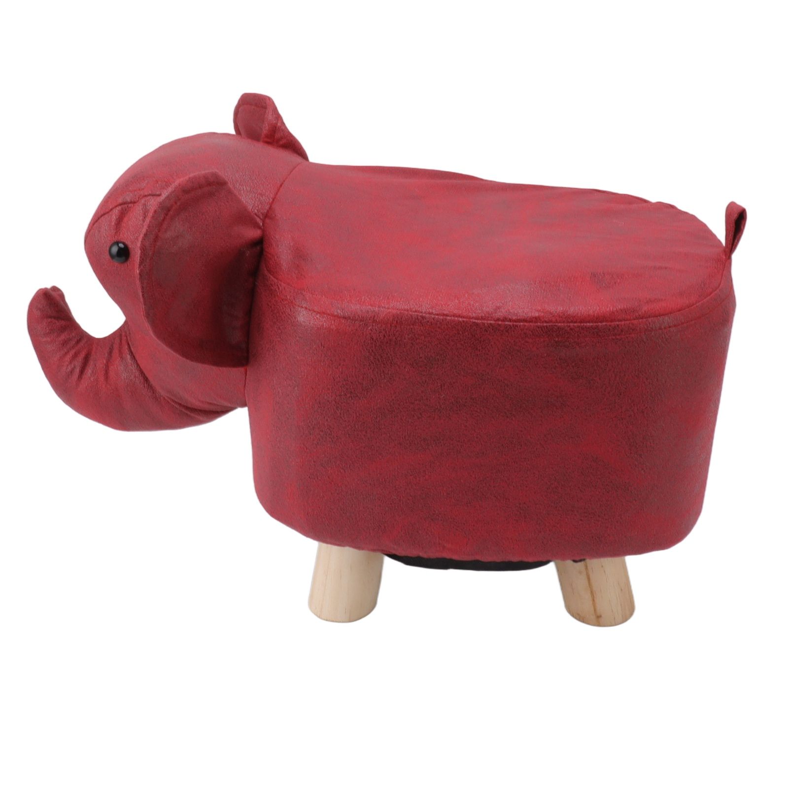 Animal Footstools Elephant Shaped Slip Resistant Silent Comfortable Stable Multi Purpose Cute Stool for Kids Red - Image 5