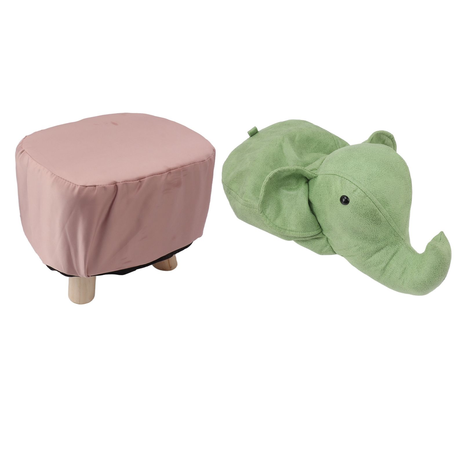 Animal Footstools Elephant Shaped Slip Resistant Silent Comfortable Stable Multi Purpose Cute Stool for Kids Green - Image 2