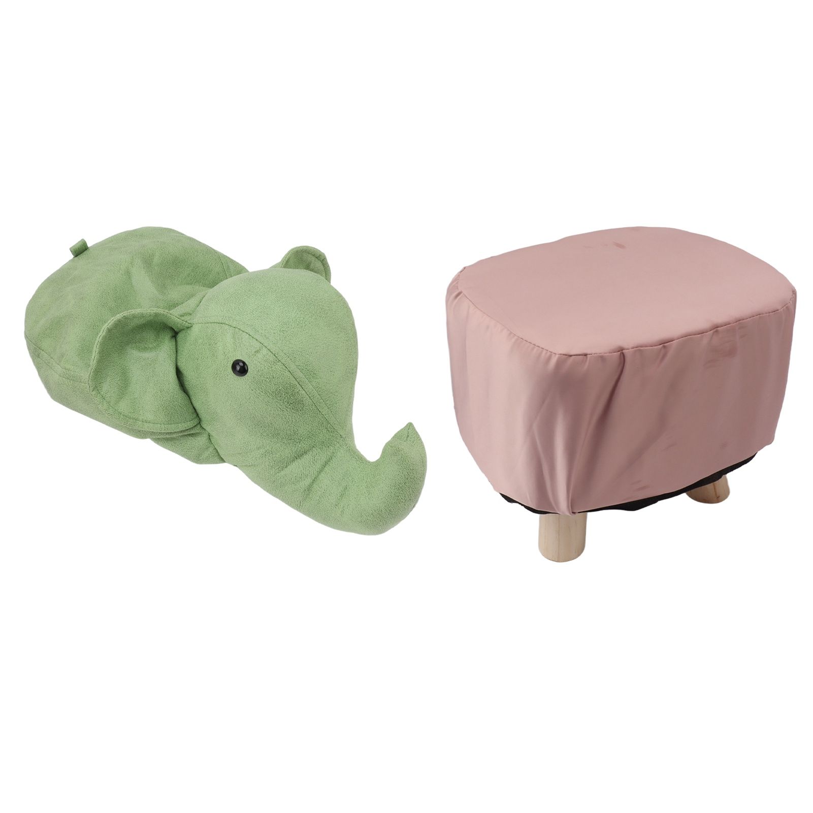 Animal Footstools Elephant Shaped Slip Resistant Silent Comfortable Stable Multi Purpose Cute Stool for Kids Green - Image 3