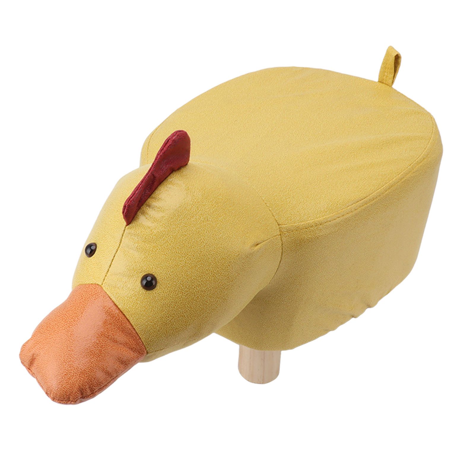 Cute Animal Footstool with Soft Padded Cushion and Prevent Slip Feet Small Footrest Stools for Kids Adults Yellow Duck - Image 5