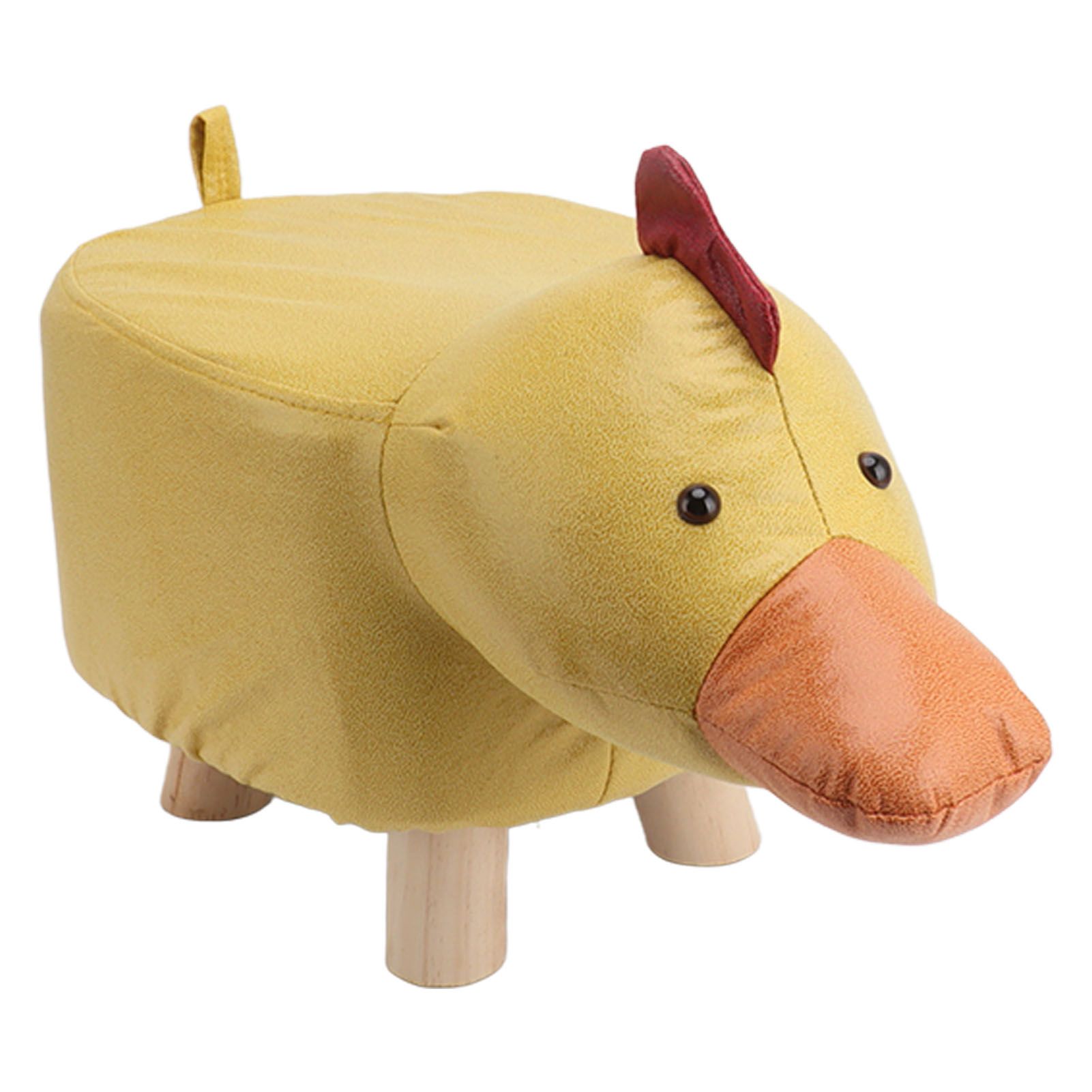 Cute Animal Footstool with Soft Padded Cushion and Prevent Slip Feet Small Footrest Stools for Kids Adults Yellow Duck - Image 6