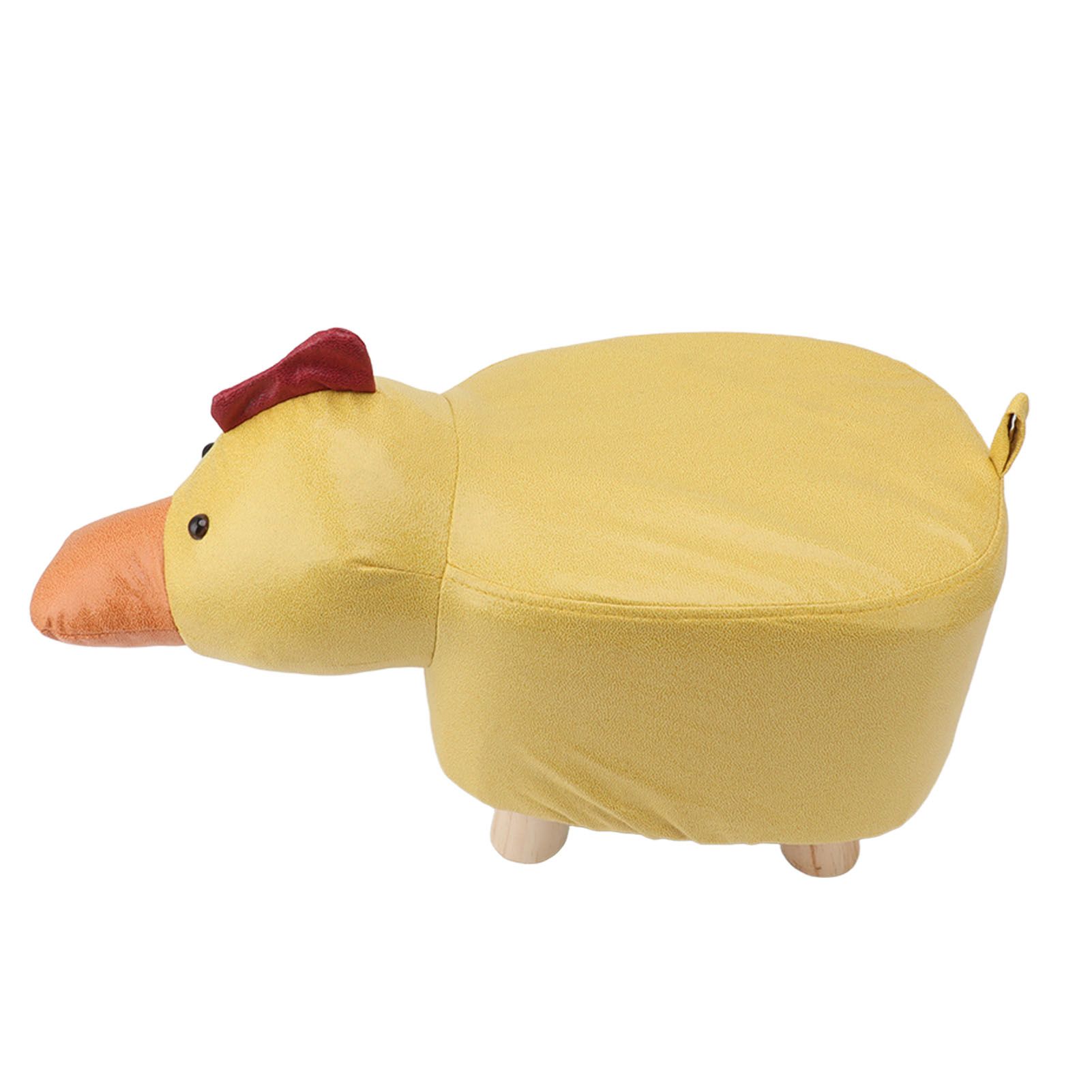 Cute Animal Footstool with Soft Padded Cushion and Prevent Slip Feet Small Footrest Stools for Kids Adults Yellow Duck - Image 7