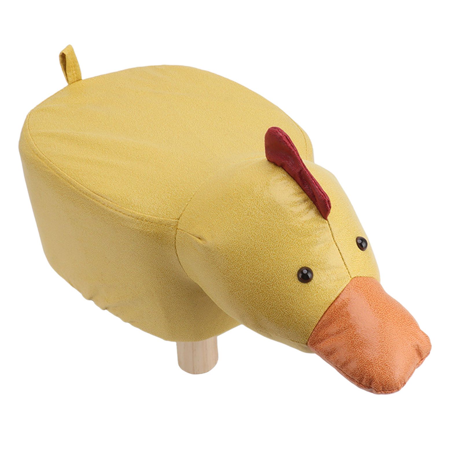 Cute Animal Footstool with Soft Padded Cushion and Prevent Slip Feet Small Footrest Stools for Kids Adults Yellow Duck - Image 8