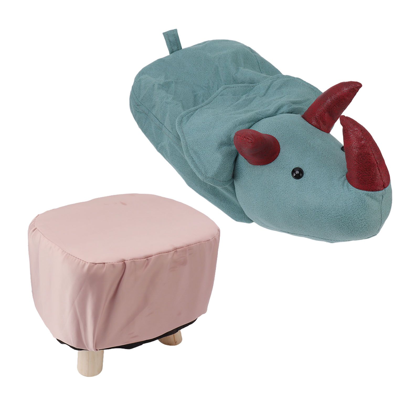 Cute Animal Footstool with Soft Padded Cushion and Prevent Slip Feet Small Footrest Stools for Kids Adults Dinosaur - Image 1