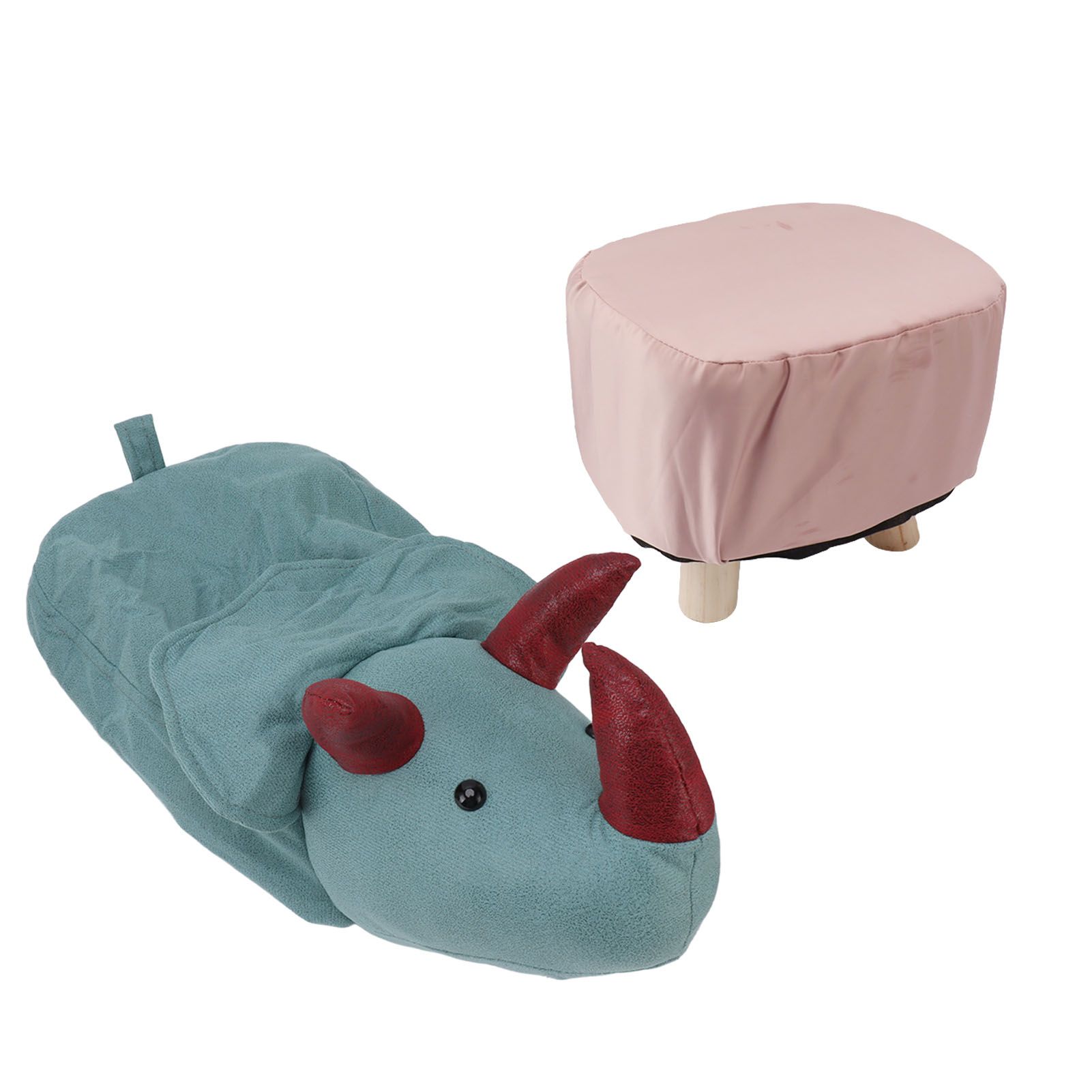 Cute Animal Footstool with Soft Padded Cushion and Prevent Slip Feet Small Footrest Stools for Kids Adults Dinosaur - Image 2