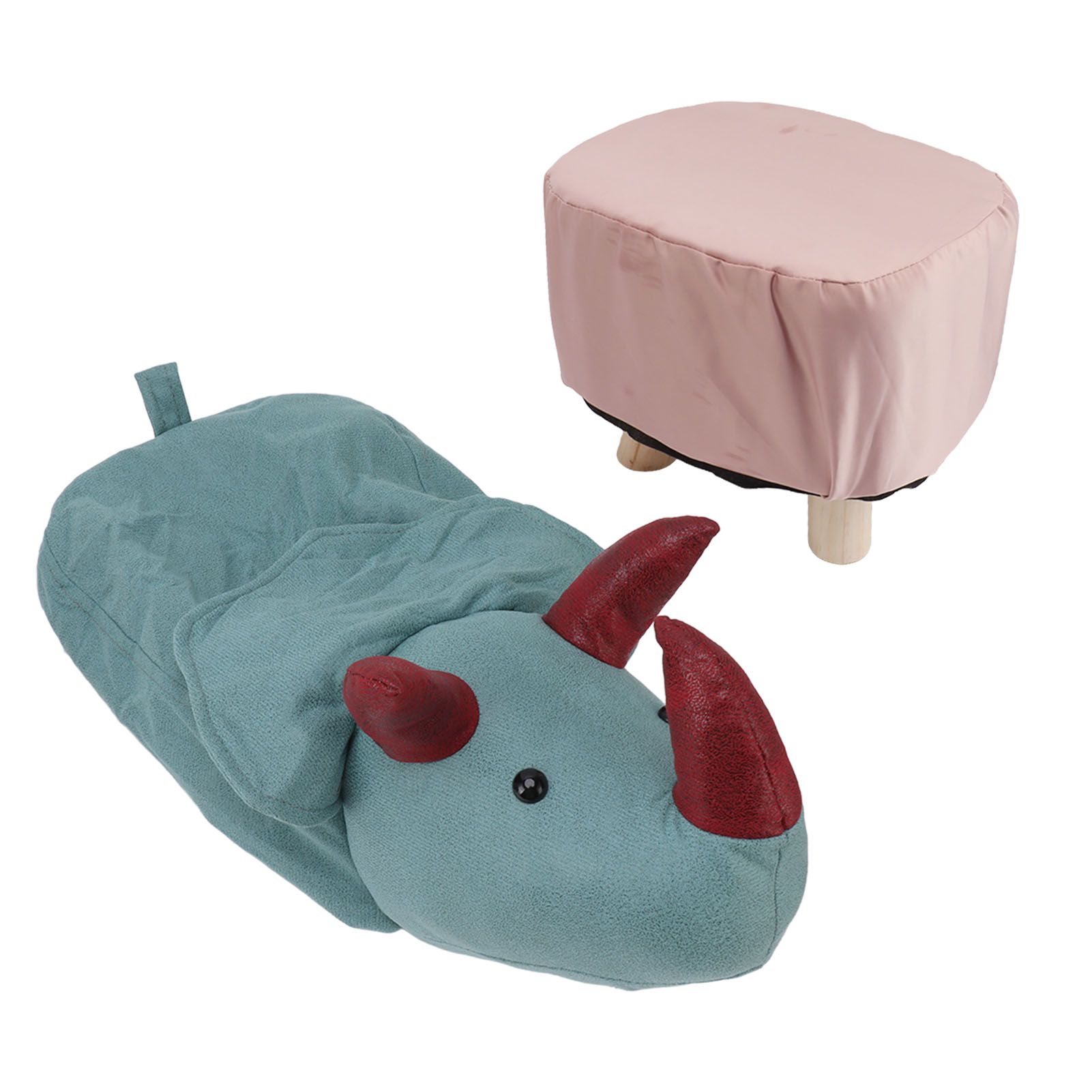 Cute Animal Footstool with Soft Padded Cushion and Prevent Slip Feet Small Footrest Stools for Kids Adults Dinosaur - Image 3