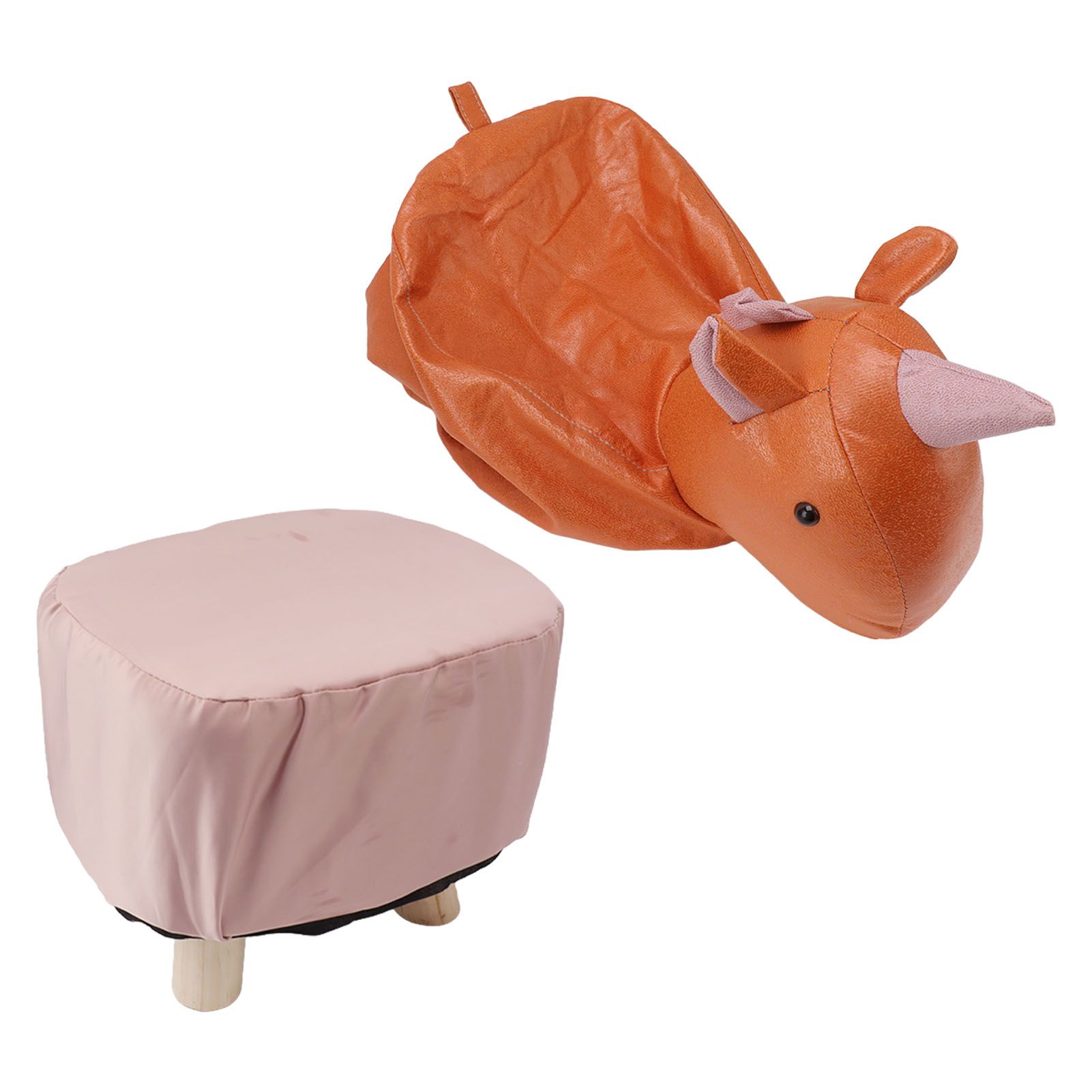 Cute Animal Footstool with Soft Padded Cushion and Prevent Slip Feet Small Footrest Stools for Kids Adults Unicorn - Image 1