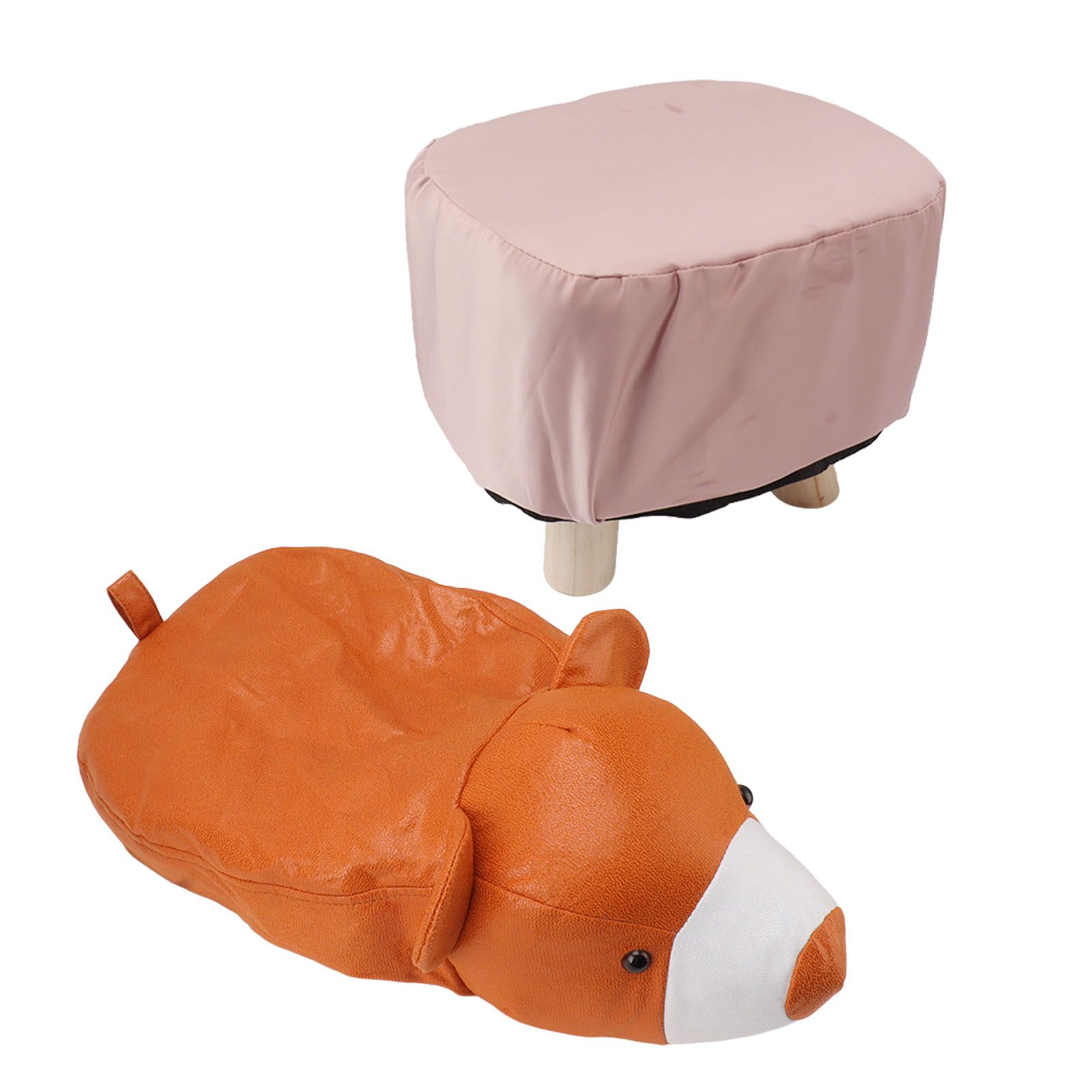 Cute Animal Footstool with Soft Padded Cushion and Prevent Slip Feet Small Footrest Stools for Kids Adults Little Bear - Image 2